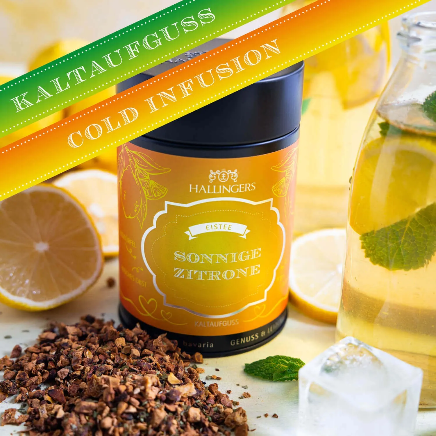 VOLLES AROMA, VOLLER GENUSS - Edition \Sonnige Zitrone\: Schluss mit Kaltaufgüssen, die vor allem süß schmecken - der Unterschied zeigt sich dort, wo ausgewählte Zutaten, Frische und echter Teegenuss wichtiger sind als Massenware
