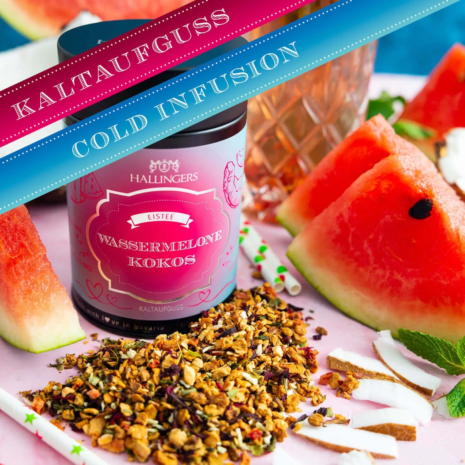 VOLLES AROMA, VOLLER GENUSS - Edition \Wassermelone-Kokos\: Schluss mit Kaltaufgüssen, die vor allem süß schmecken - der Unterschied zeigt sich dort, wo ausgewählte Zutaten, Frische und echter Teegenuss wichtiger sind als Massenware