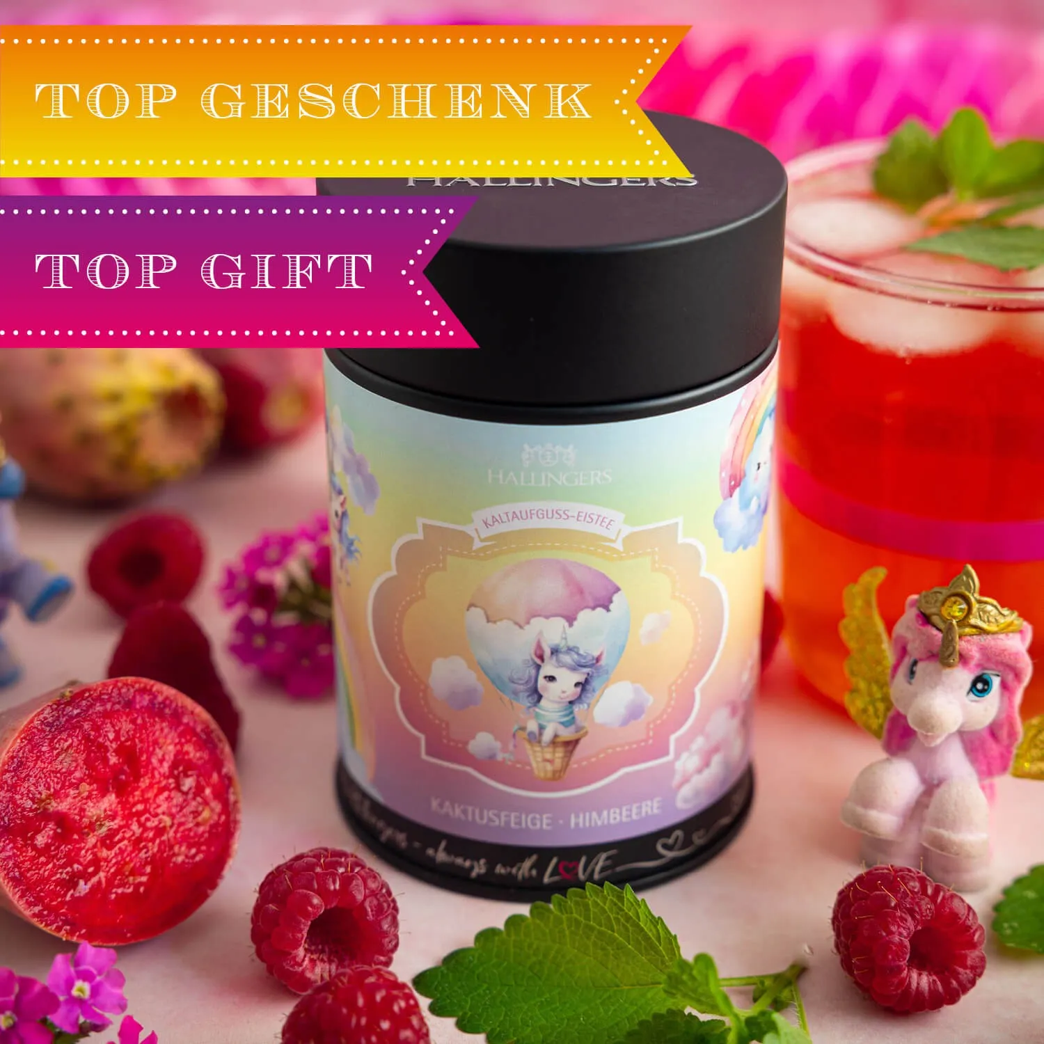 VOLLES AROMA, VOLLER GENUSS - Edition \Einhorn Eistee\: Schluss mit Kaltaufgüssen, die vor allem süß schmecken - der Unterschied zeigt sich dort, wo ausgewählte Zutaten, Frische und echter Teegenuss wichtiger sind als Massenware