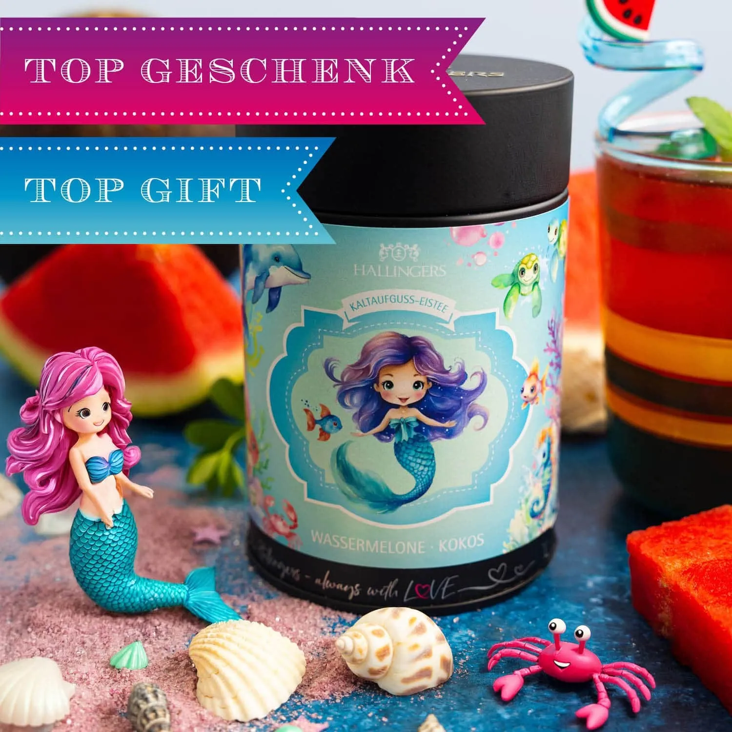 VOLLES AROMA, VOLLER GENUSS - Edition \Meerjungfrau Eistee\: Schluss mit Kaltaufgüssen, die vor allem süß schmecken - der Unterschied zeigt sich dort, wo ausgewählte Zutaten, Frische und echter Teegenuss wichtiger sind als Massenware