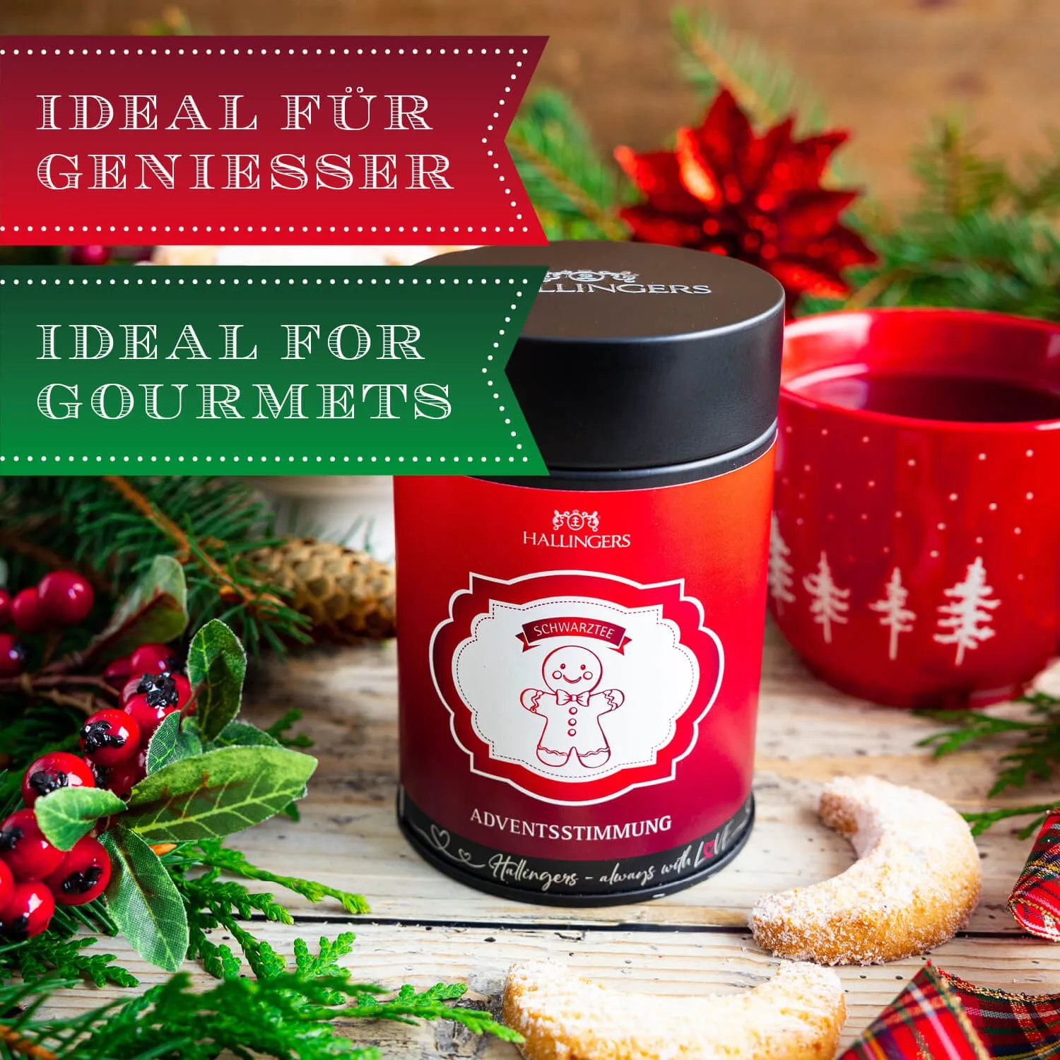 VOLLES AROMA, VOLLER GENUSS - Edition \Adventsstimmung\: Schluss mit schwarzen Tees, die vor allem bitter schmecken - der Unterschied zeigt sich dort, wo Qualität, Herkunft und Geschmack wichtiger sind als niedrige Einkaufspreise