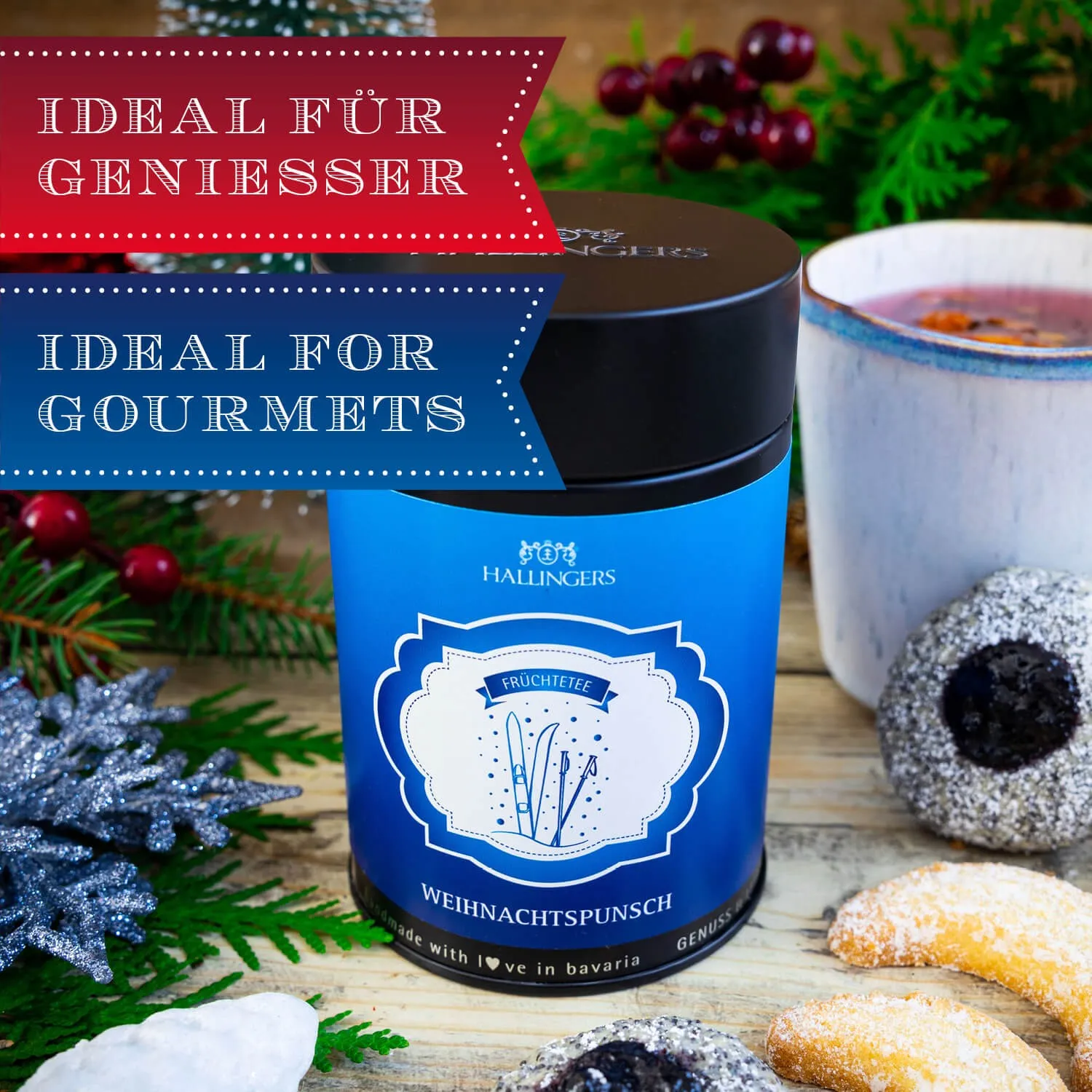 VOLLES AROMA, VOLLER GENUSS - Edition \Weihnachtspunsch\: Während andere auf künstliche Beliebigkeit und industrielle Massenfertigung setzen, überzeugt echter Früchtetee durch Intensität, Natürlichkeit und unverwechselbaren Geschmack