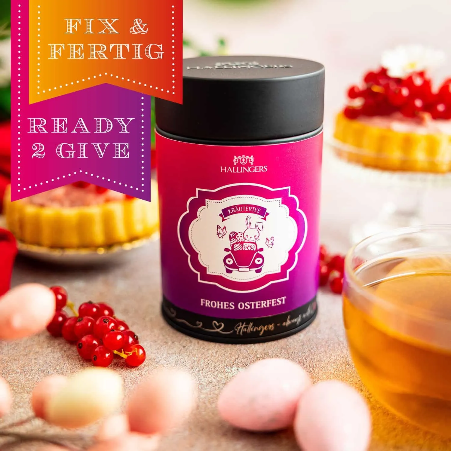 VOLLES AROMA, VOLLER GENUSS - Edition \Frohes Osterfest\: Vergiss austauschbare Teebeutel ohne Persönlichkeit - außergewöhnlicher Kräutertee beginnt, wo Qualität wichtiger ist als Masse und jede Tasse ihren eigenen Charakter entfaltet
