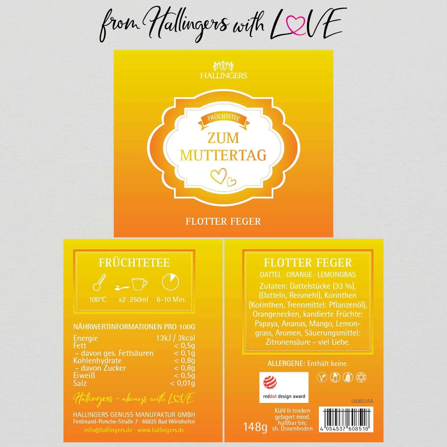 Zum Muttertag (mit Dattel, Orange & Papaya) - Früchtetee, loser Tee Geschenkdose