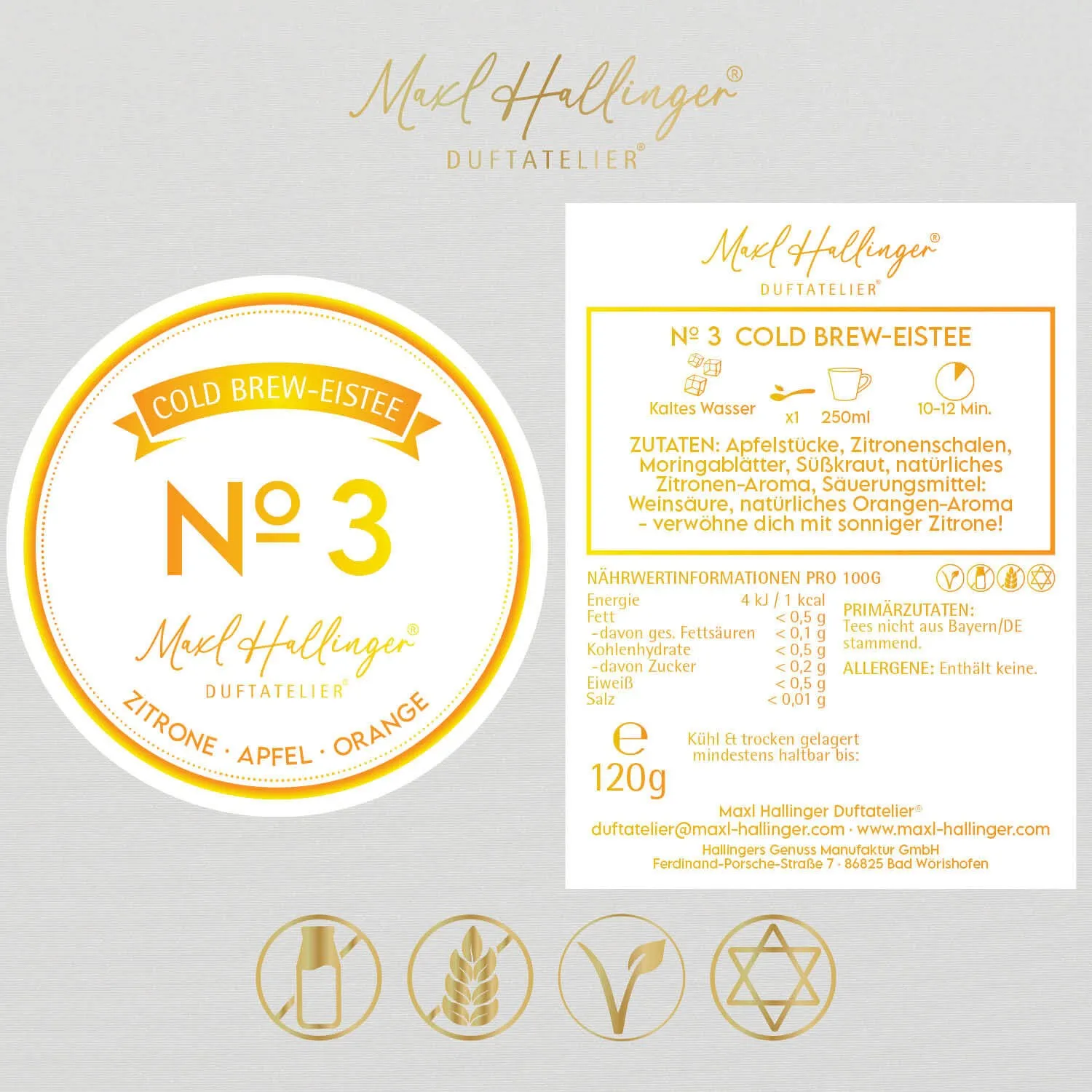 No. 3 (mit Zitrone, Moringa & Apfel) - Cold Tea, loser Tee im Beutel
