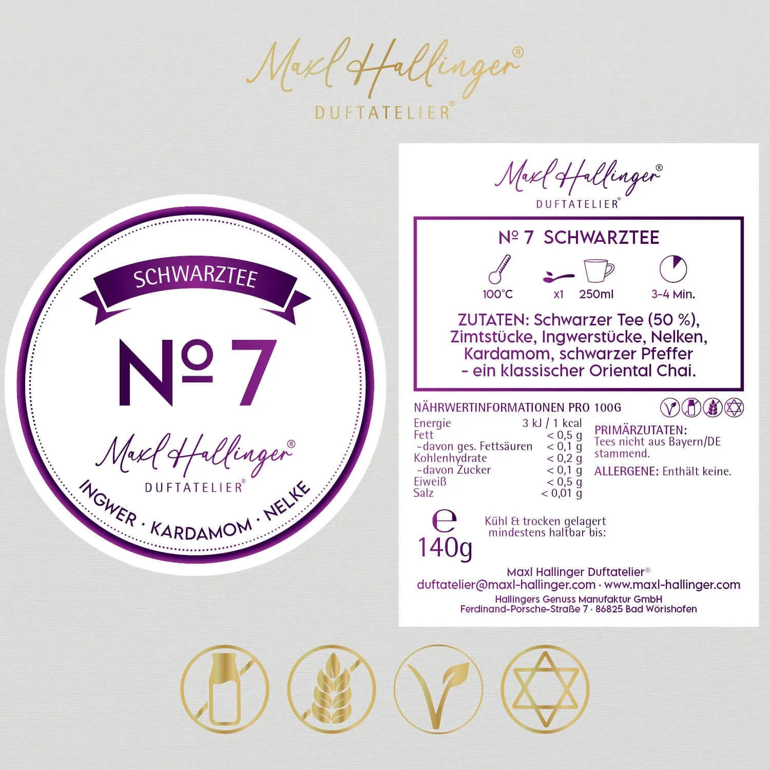 No. 7 (mit Cassia, Ingwer & Kardamom) - Schwarzer Tee, loser Tee im Beutel
