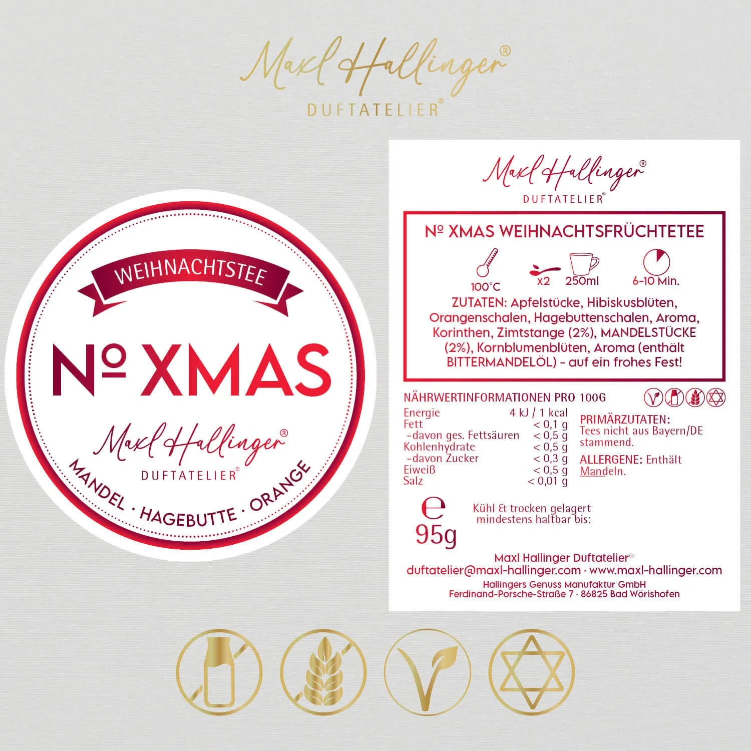 No. XMAS (mit Hibiskus, Orange & Mandel) - Früchtetee, loser Tee im Beutel