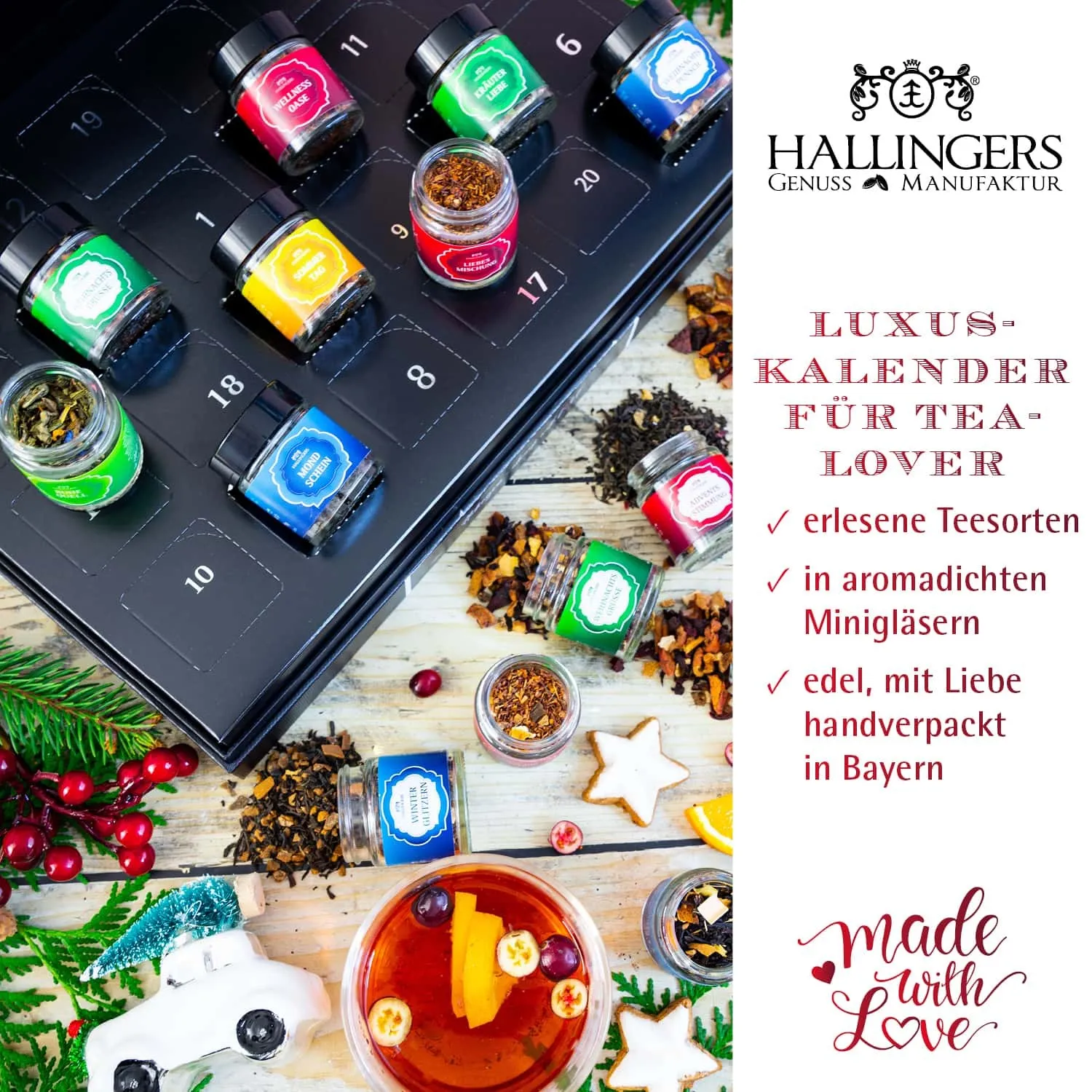 VIELFALT TASSE FÜR TASSE - Edition \Red Christmas\: Vergiss Tee-Sets voller Standardmischungen - echter Teegenuss entsteht, wo jede Sorte durch Charakter, Qualität & außergewöhnlichen Geschmack überzeugt