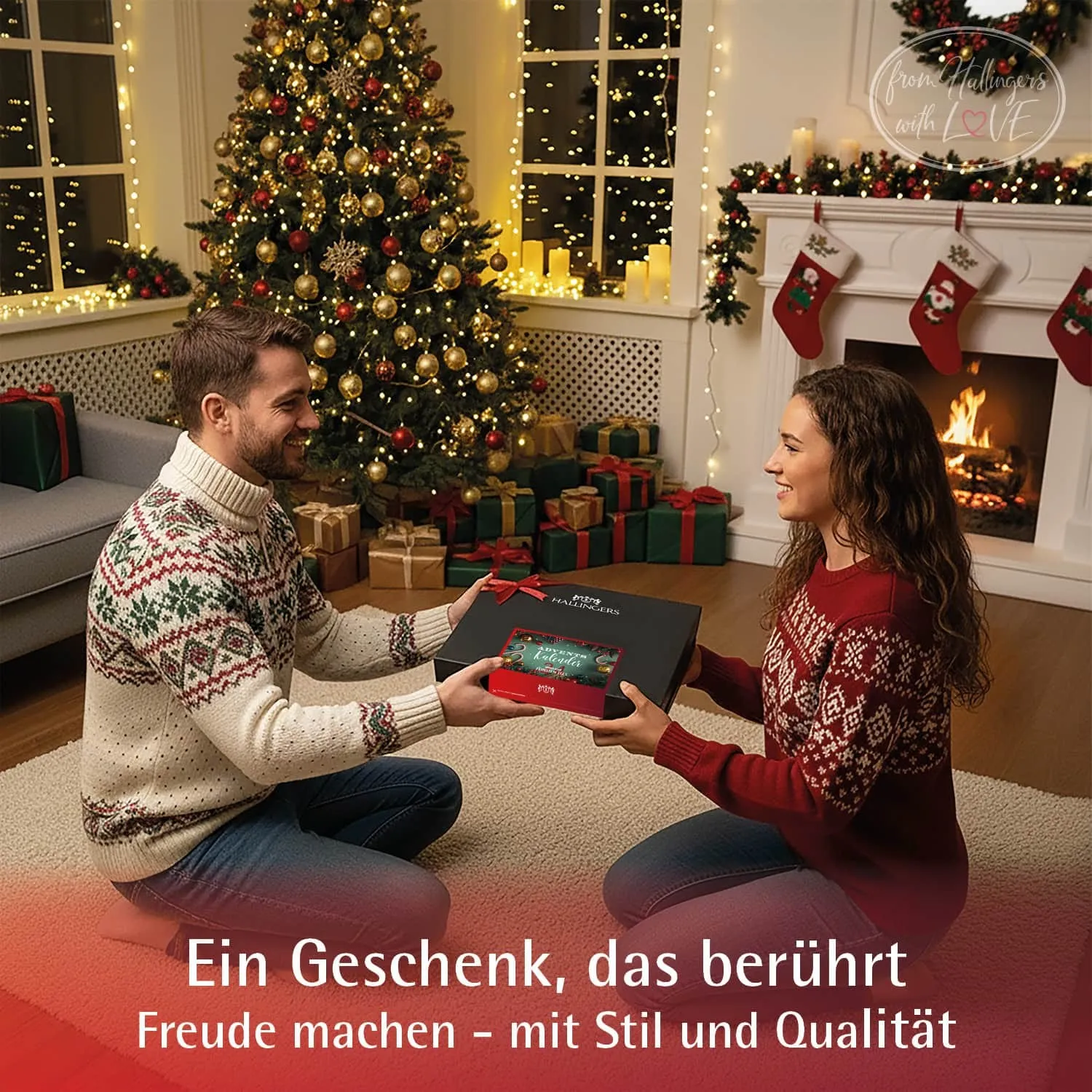 Adventskalender Red Christmas - Tee-Set, 24x loser Tee Geschenkbox