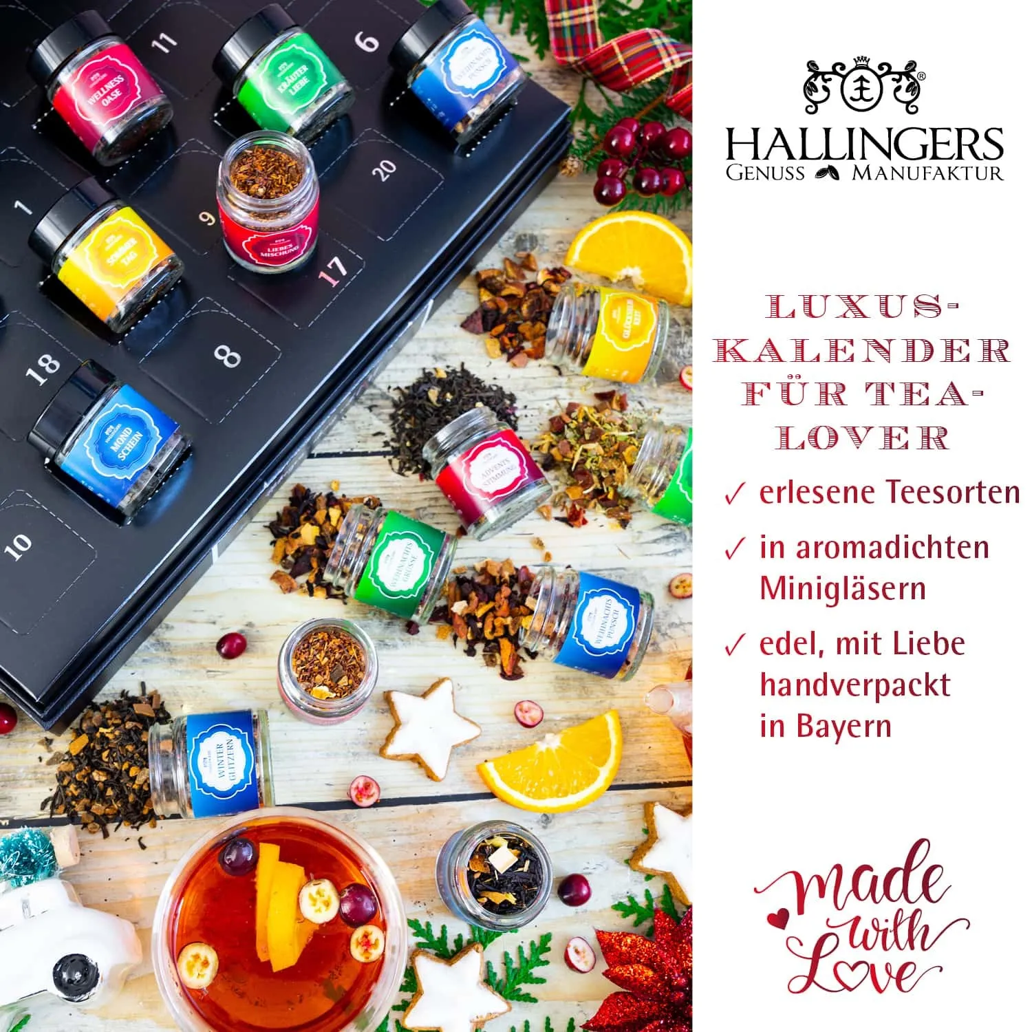 VIELFALT TASSE FÜR TASSE - Edition \Christmas Car\: Vergiss Tee-Sets voller Standardmischungen - echter Teegenuss entsteht, wo jede Sorte durch Charakter, Qualität & außergewöhnlichen Geschmack überzeugt