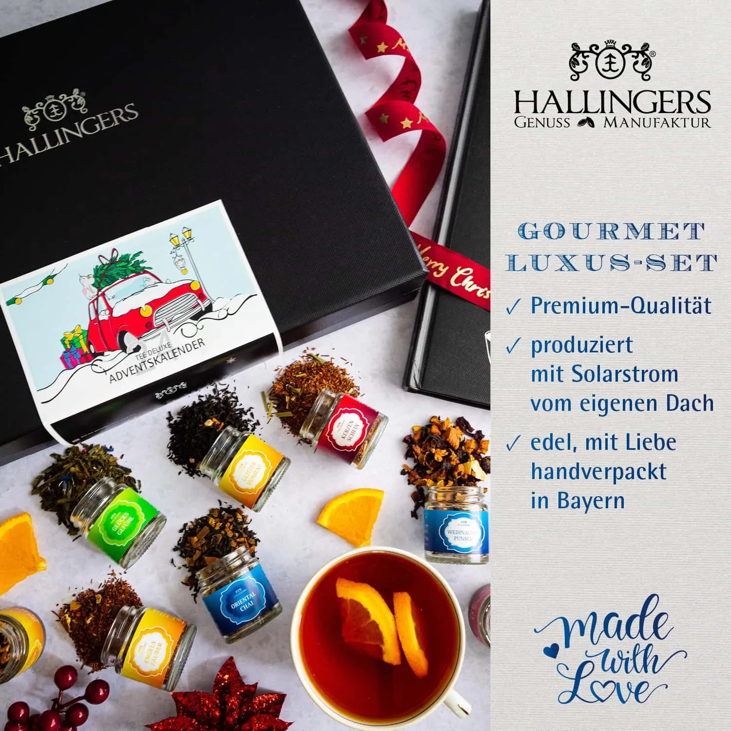 TEE ADVENTSKALENDER - 24 Sorten premium loser Tee als exklusives Probierset in edler Box mit Rezept-Booklet. 24 besondere Genussmomente für Teeliebhaber, Genießer & entspannte Wohlfühlmomente in der Adventszeit