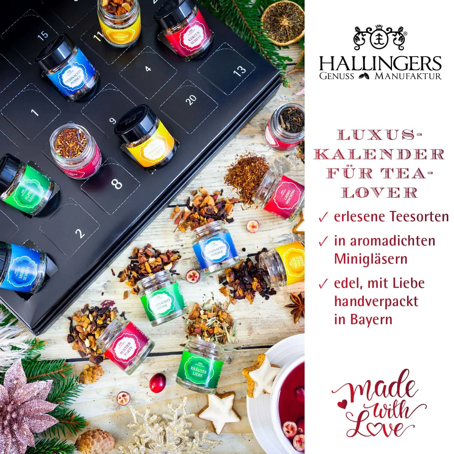 VIELFALT TASSE FÜR TASSE - Edition \Merry Christmas - Happy New Year\: Vergiss Tee-Sets voller Standardmischungen - echter Teegenuss entsteht, wo jede Sorte durch Charakter, Qualität & außergewöhnlichen Geschmack überzeugt