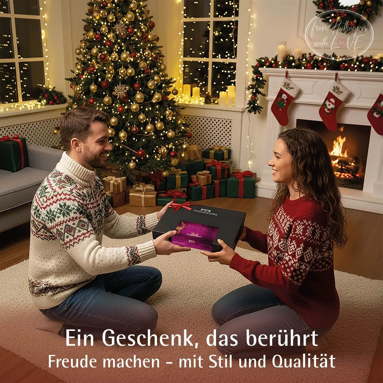 Adventskalender Merry Christmas - Happy New Year - Tee-Set, 24x loser Tee Geschenkbox