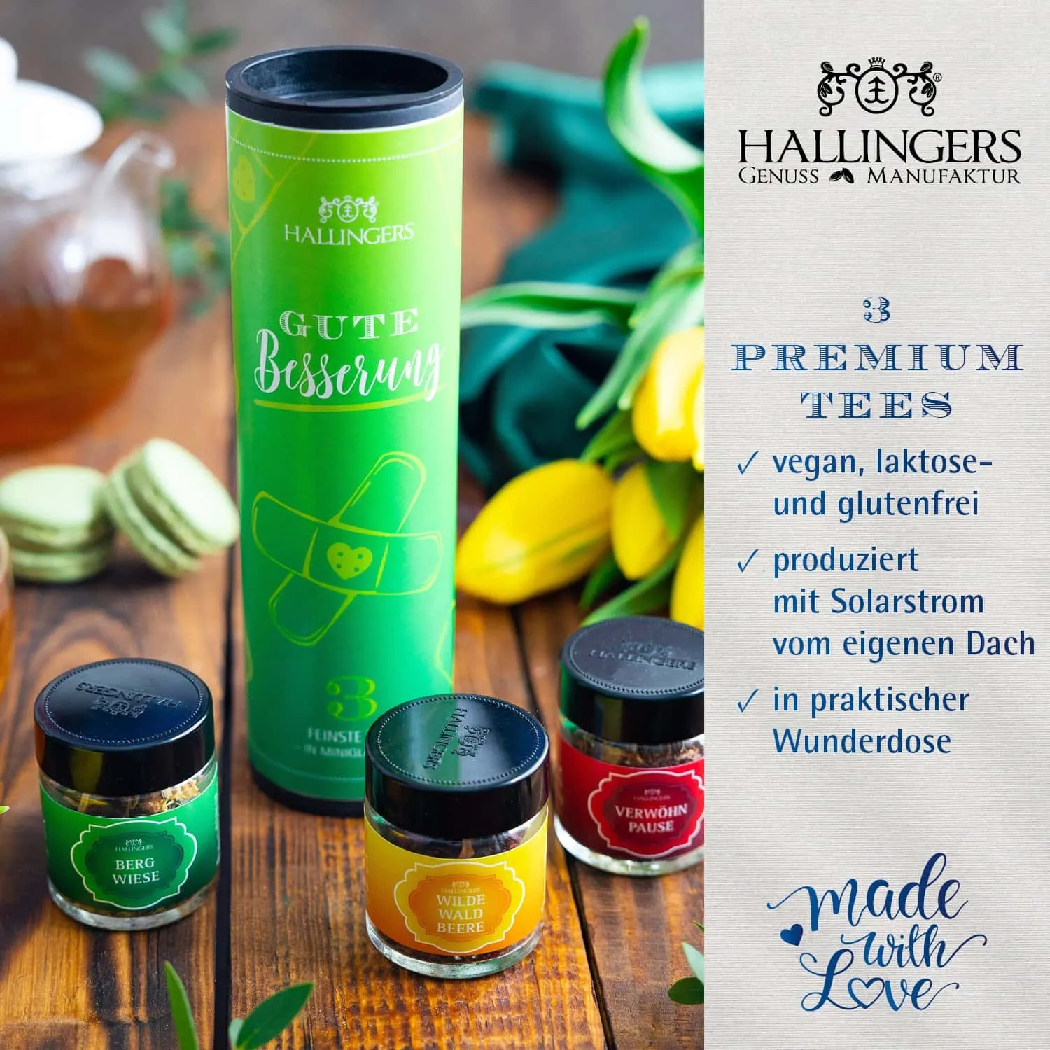 TEE SET IN DER GESCHENK-DOSE - 3 Sorten premium loser Tee in stilvollen Gläsern als exklusives Probierset, hochwertig verpackt in einer edlen Geschenk-Dose. Die besondere Geschenkidee für Teeliebhaber & entspannte Genussmomente