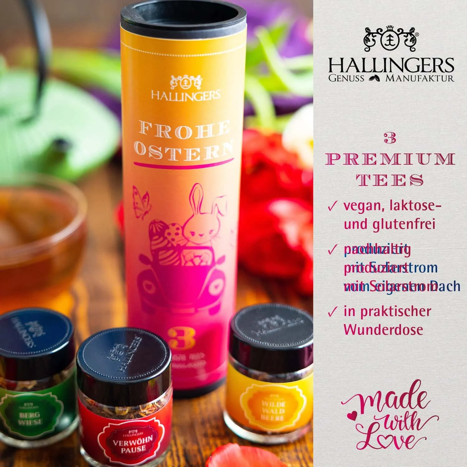 TEE SET IN DER GESCHENK-DOSE - 3 Sorten premium loser Tee in stilvollen Gläsern als exklusives Probierset, hochwertig verpackt in einer edlen Geschenk-Dose. Die besondere Geschenkidee für Teeliebhaber & entspannte Genussmomente