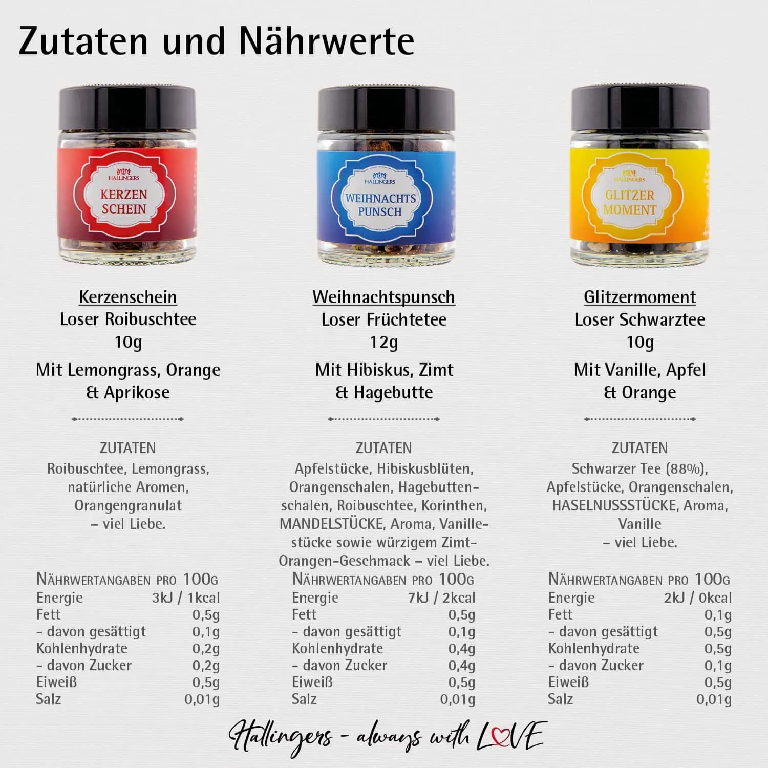 Wir schenken uns nix (vegane XMS-Tees) - Tee-Set, 3x loser Tee Geschenkdose