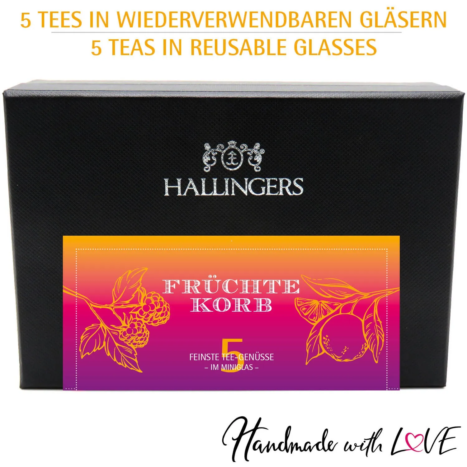 Früchtekorb - Tee-Set, 5x loser Tee Geschenkbox