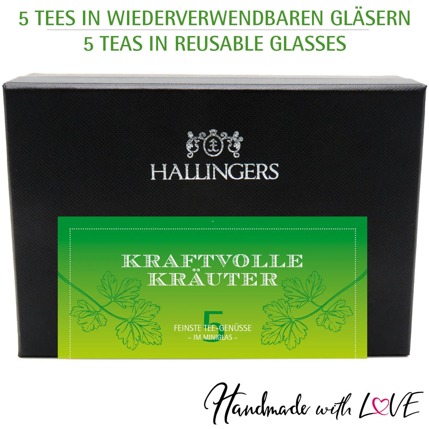 Kraftvolle Kräuter - Tee-Set, 5x loser Tee Geschenkbox