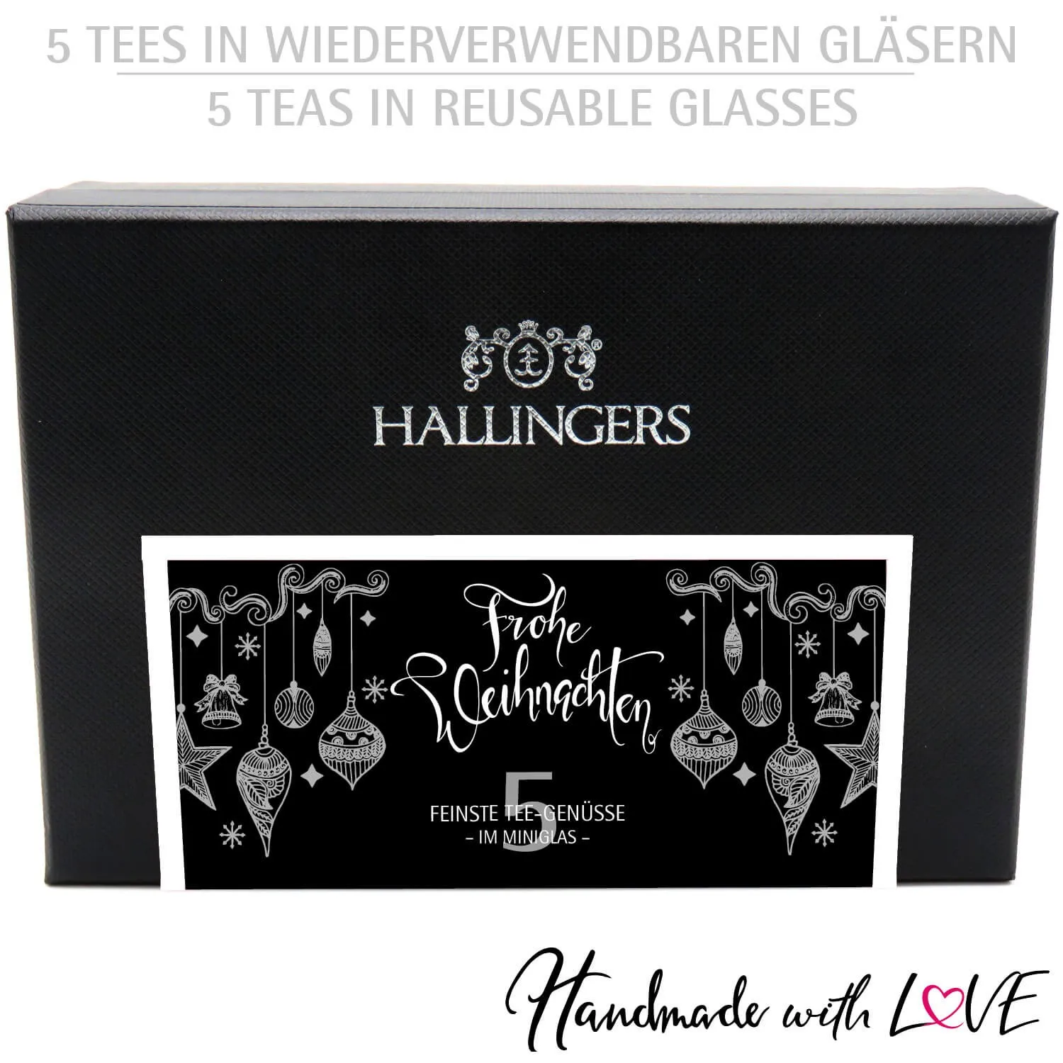 Frohe Weihnachten WHITE - Tee-Set, 5x loser Tee Geschenkbox