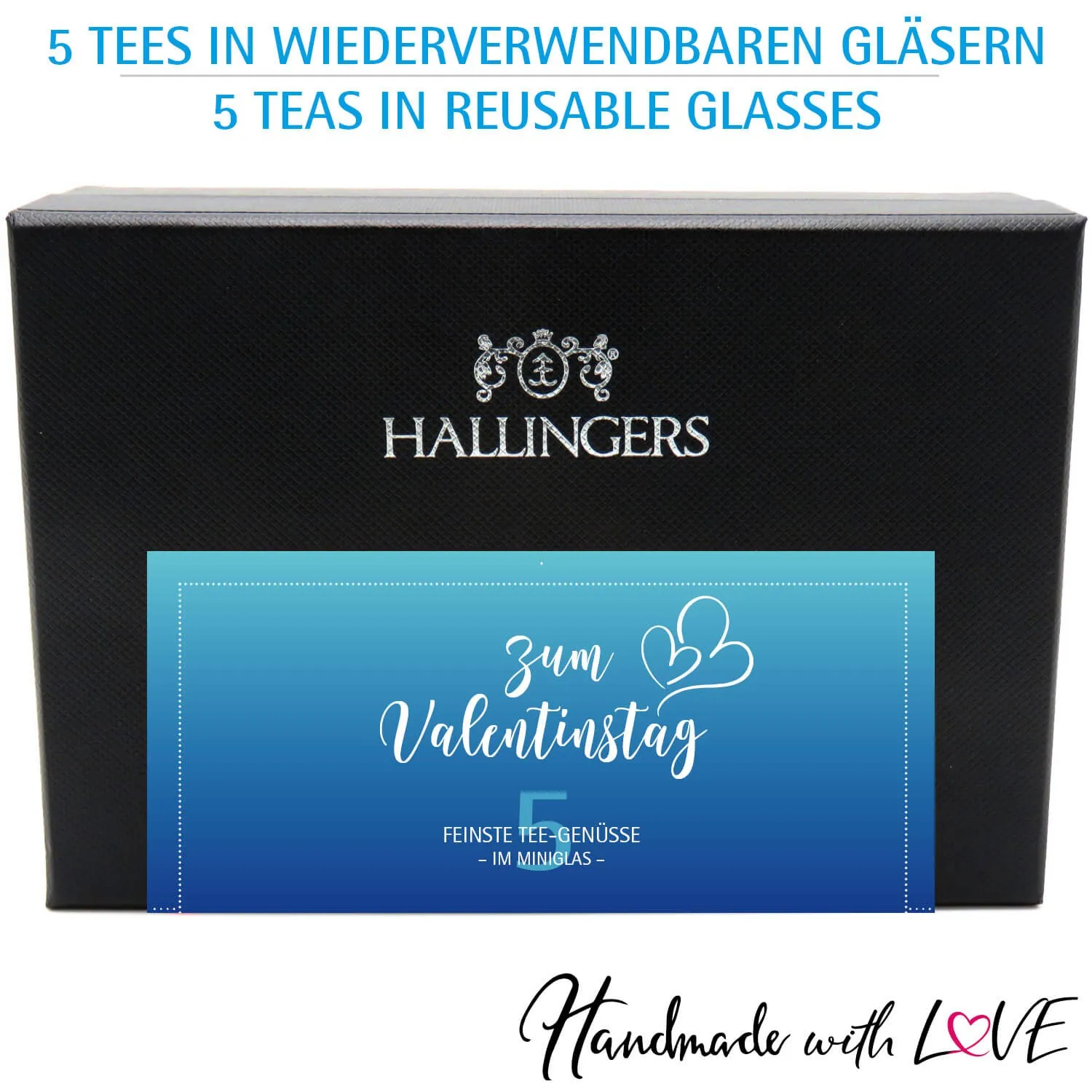 Zum Valentinstag Blue - Tee-Set, 5x loser Tee Geschenkbox