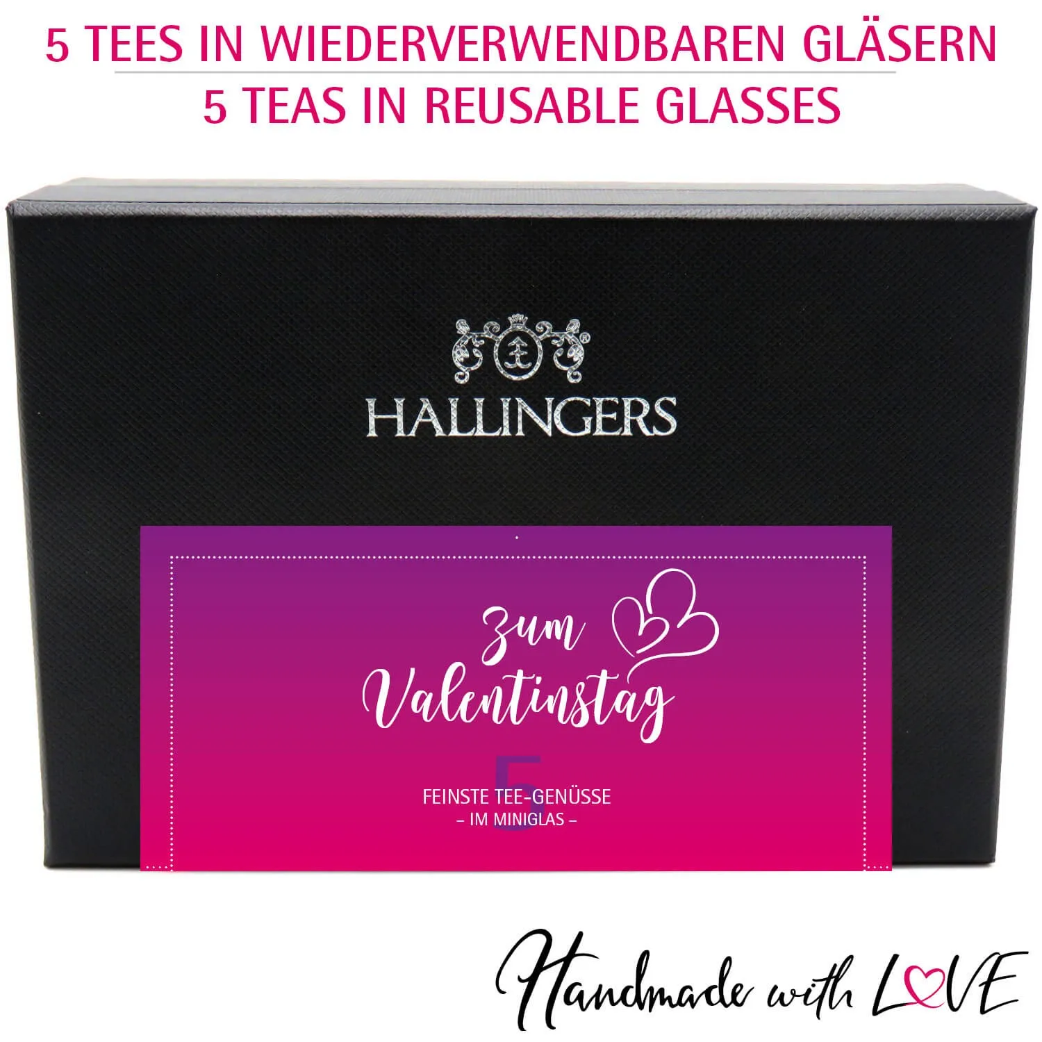 Zum Valentinstag - Tee-Set, 5x loser Tee Geschenkbox