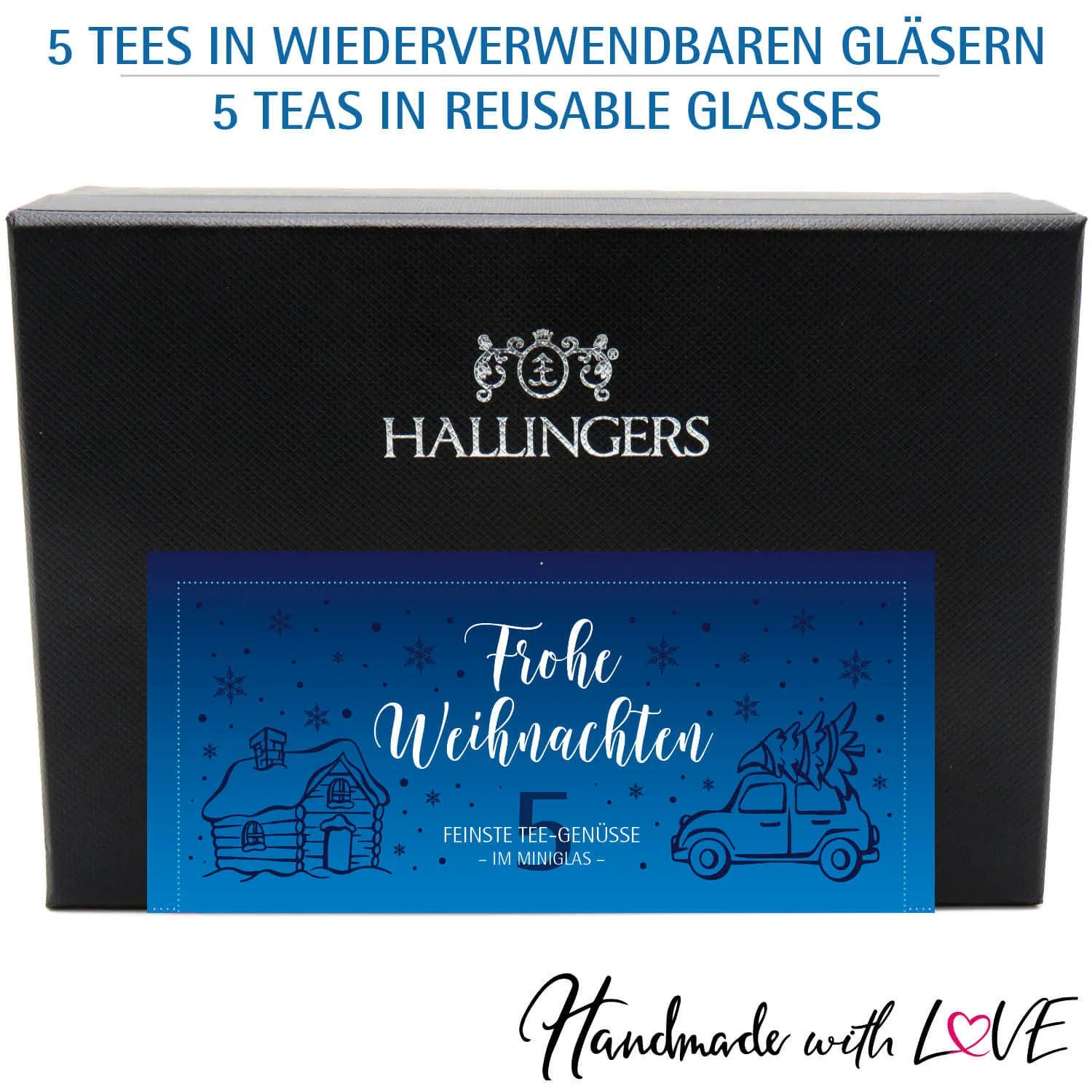 Frohe Weihnachten Blue Christmas - Tee-Set, 5x loser Tee Geschenkbox