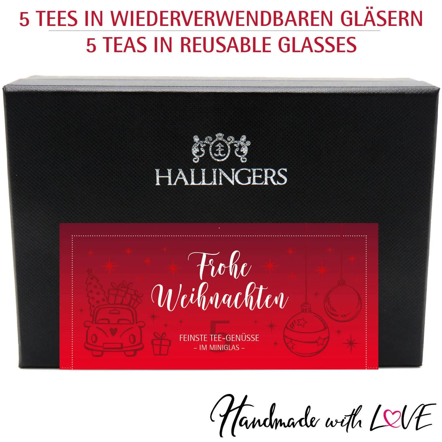 Frohe Weihnachten Red Christmas - Tee-Set, 5x loser Tee Geschenkbox
