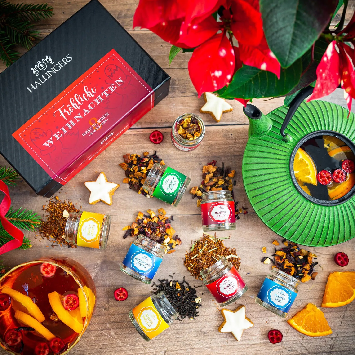 TEE SET IN DER GESCHENKBOX - 8 Sorten premium loser Tee als exklusives Probierset, stilvoll verpackt in einer edlen Geschenkbox mit Rezept-Booklet. Die besondere Geschenkidee für Teeliebhaber, Genießer & entspannte Wohlfühlmomente
