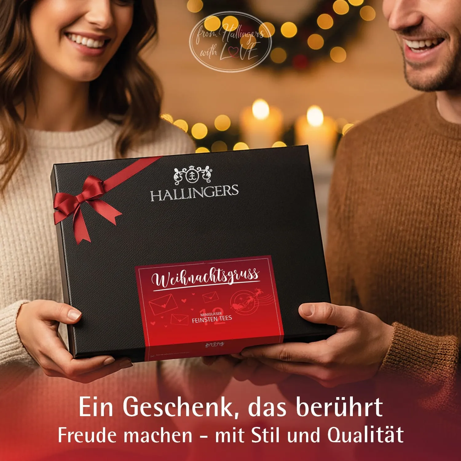 Weihnachtsgruß - Tee-Set, 12x loser Tee Geschenkbox