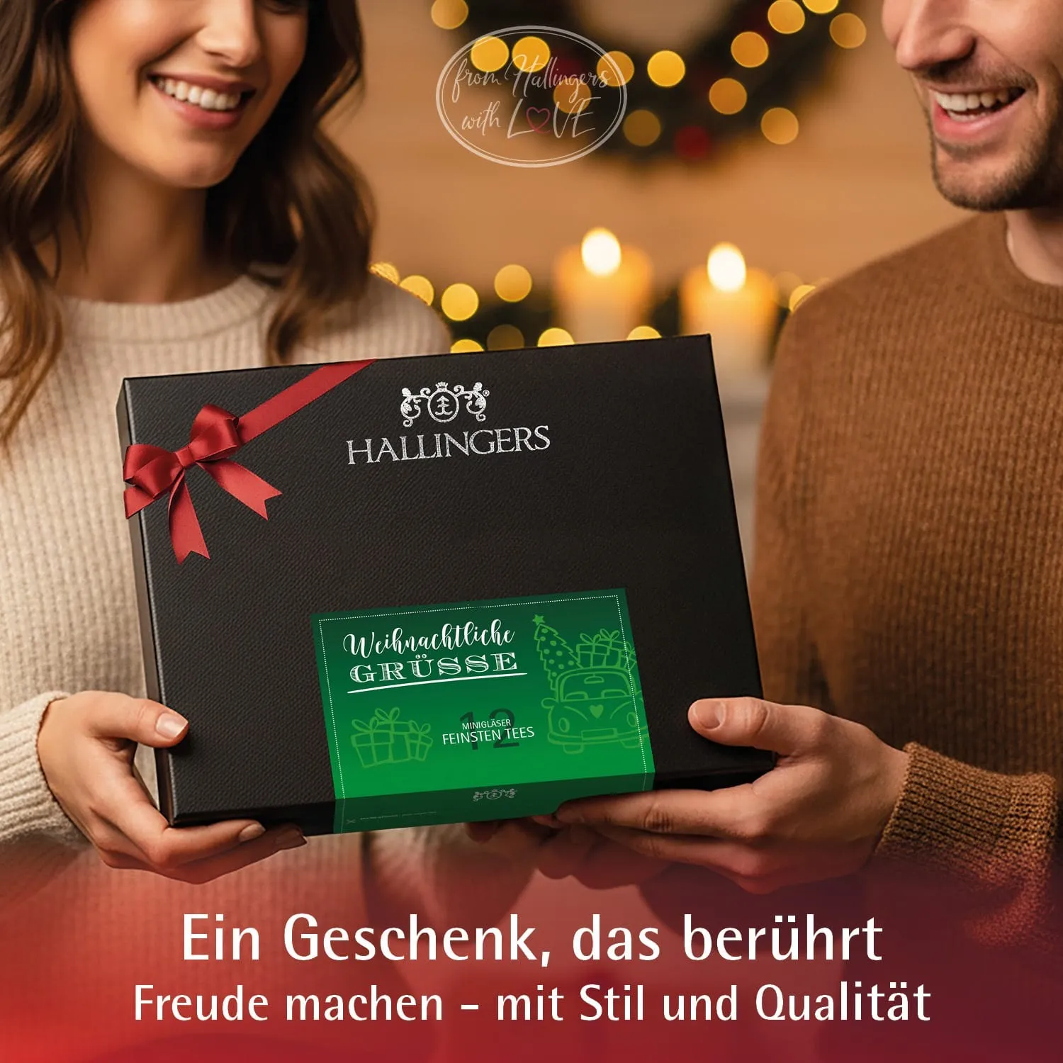 Weihnachtliche Grüße - Tee-Set, 12x loser Tee Geschenkbox