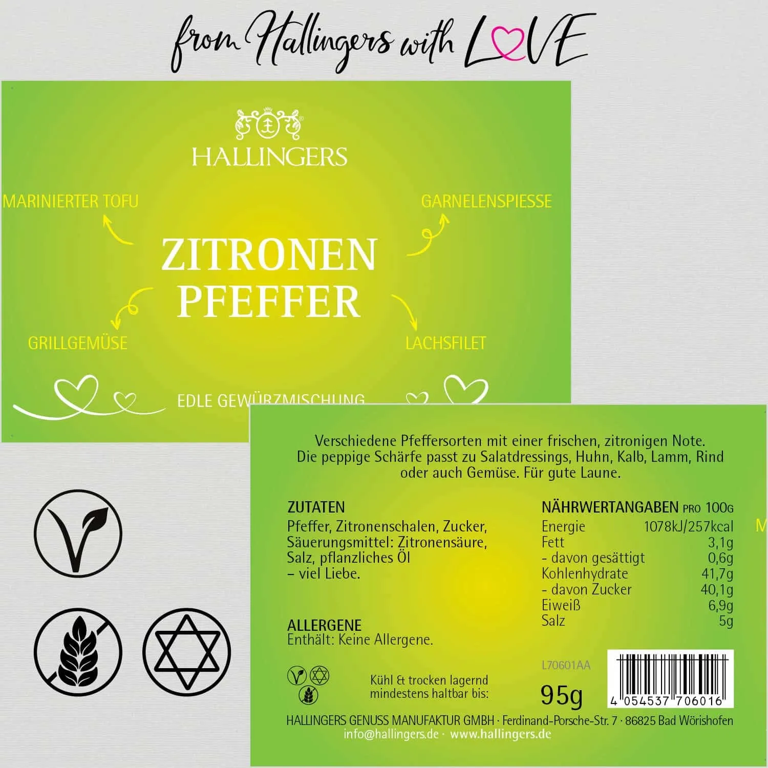 Spritziger Zitronen-Pfeffer (für Gemüse, Marinade & Salatdressing) - Pfeffer, zum Kochen Geschenkdose