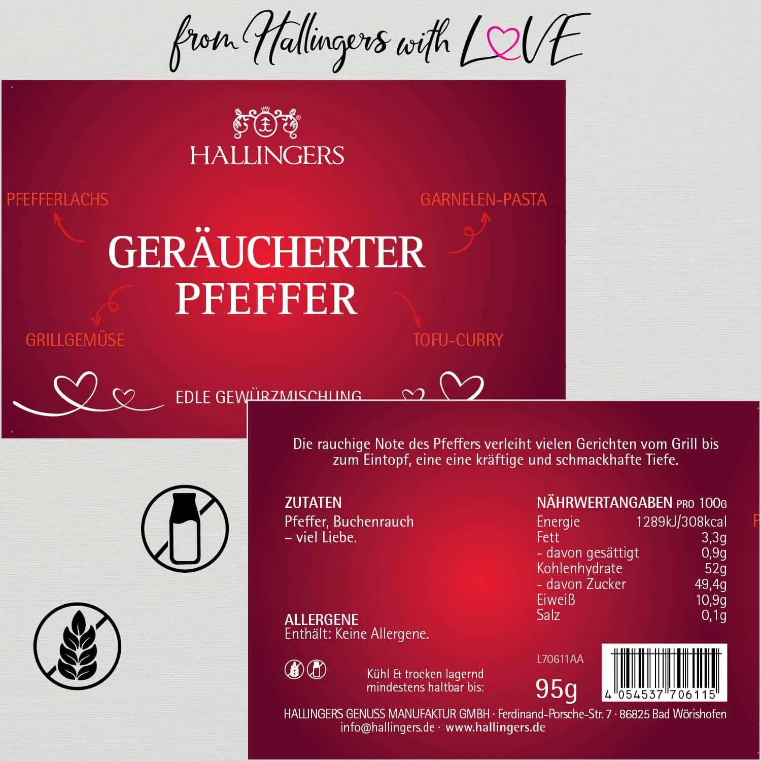 Geräucherter Pfeffer (für Lachs, Grillgemüse & Tofu-Curry) - Pfeffer, zum Kochen Geschenkdose