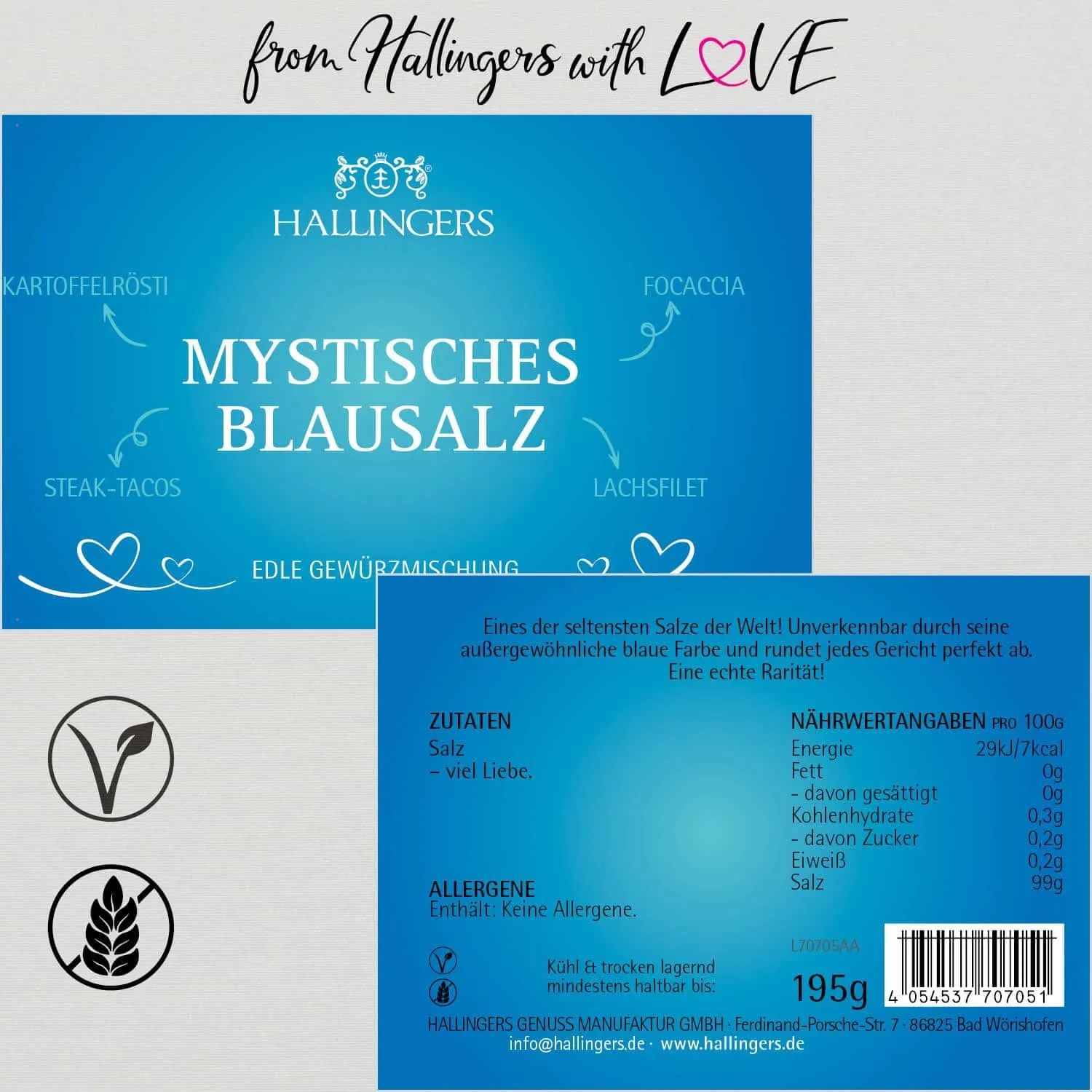 Mystisches Blausalz (für Meersfrüchte, Fleisch & Trüffel) - Salz, zum Kochen Geschenkdose