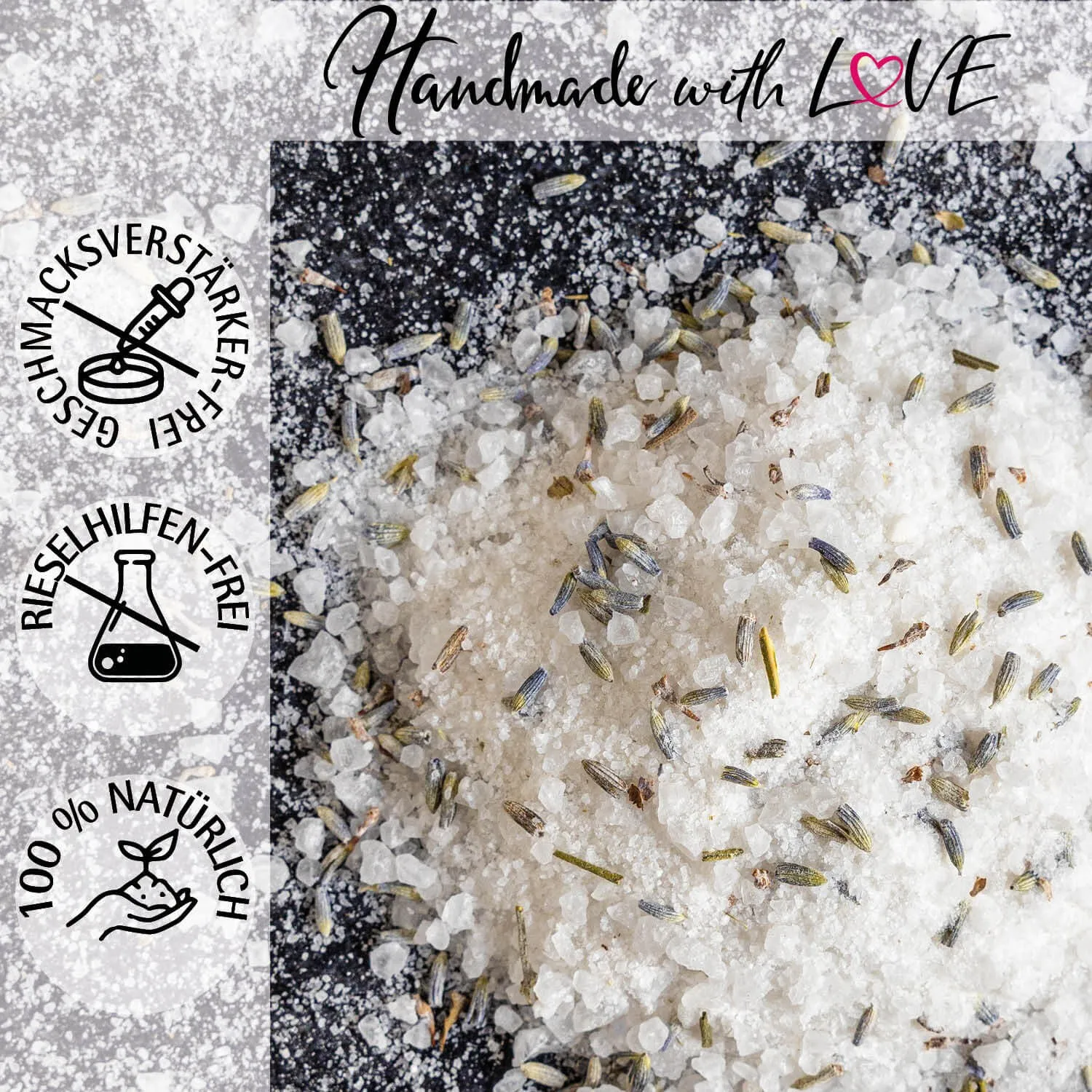 Lavendelsalz (für Salat, Wild & Garnitur) - Salz, zum Kochen Geschenkdose