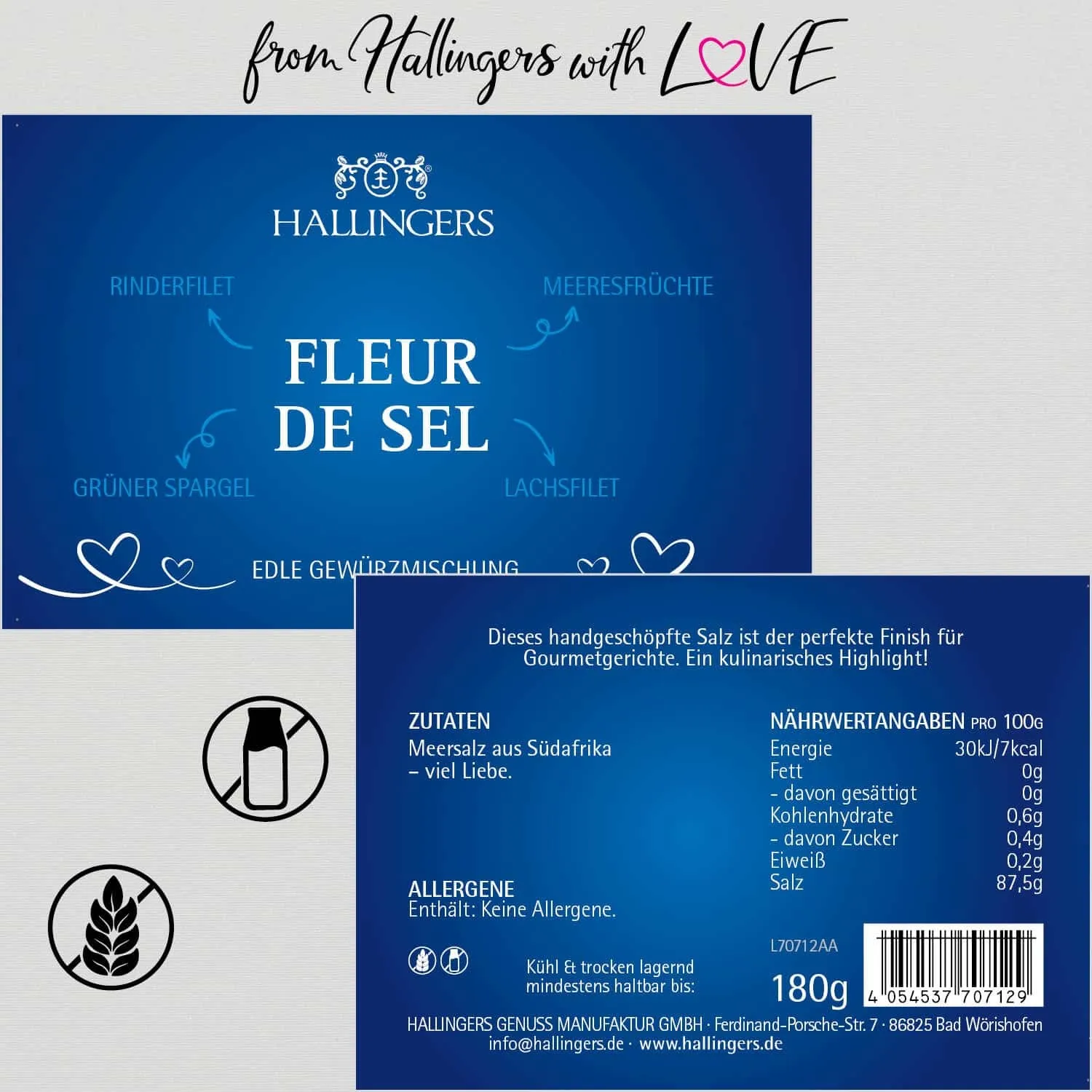 Fleur de Sel (für Rinderfilet, Meeresfrüchte & Lachs) - Salz, zum Kochen Geschenkdose