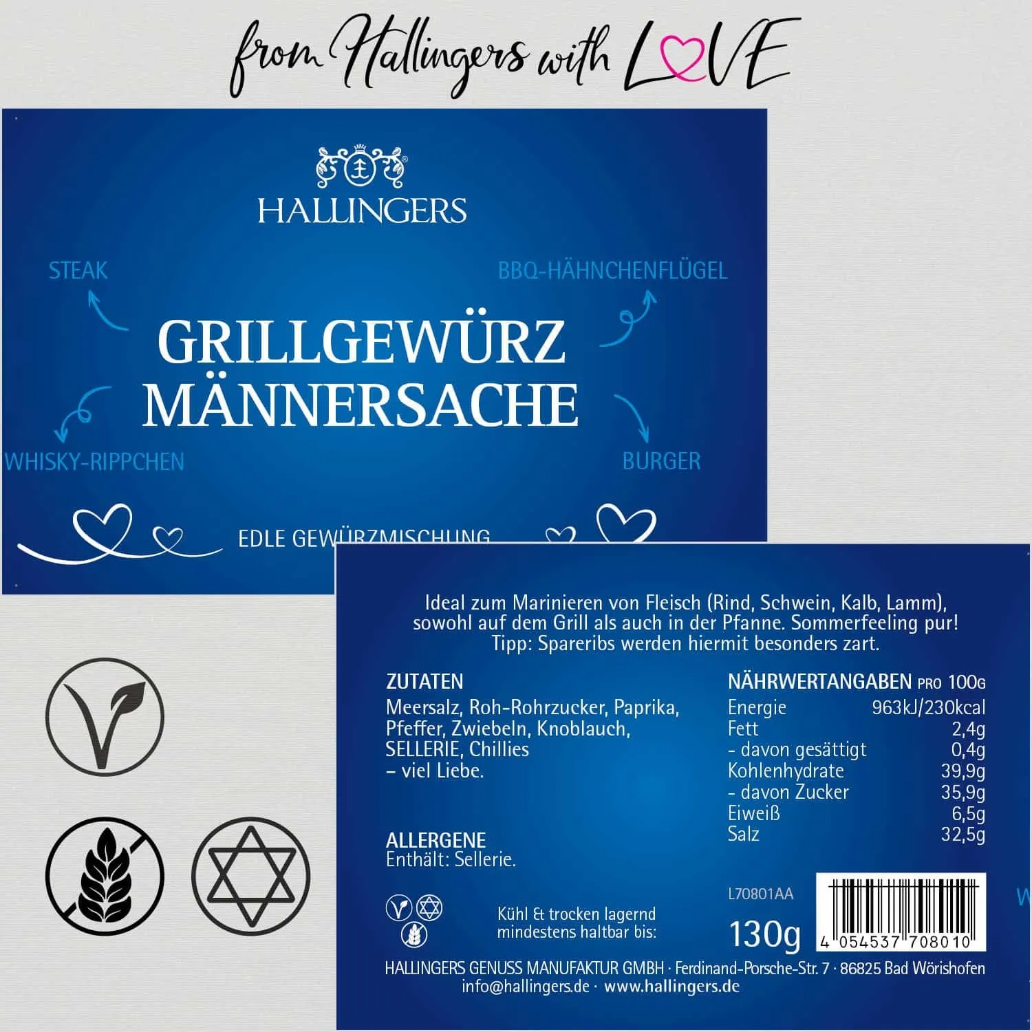 Männersache (für Marinaden, Spare Ribs & Grill) - Gewürzmischung, zum Kochen Geschenkdose