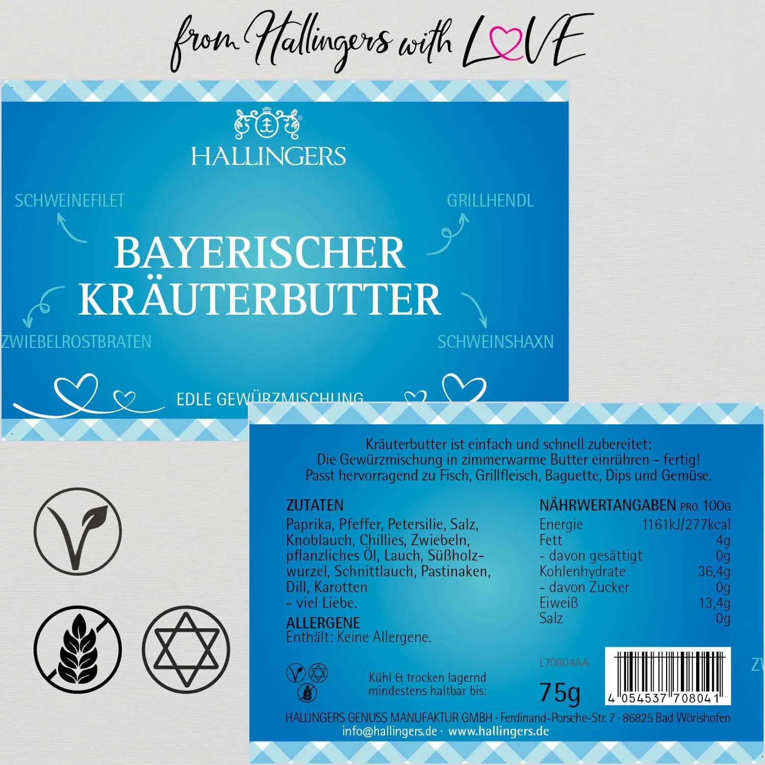 Bayerischer Kräuterbutter (für Dips, Gemüse & Fleisch) - Gewürzmischung, zum Kochen Geschenkdose
