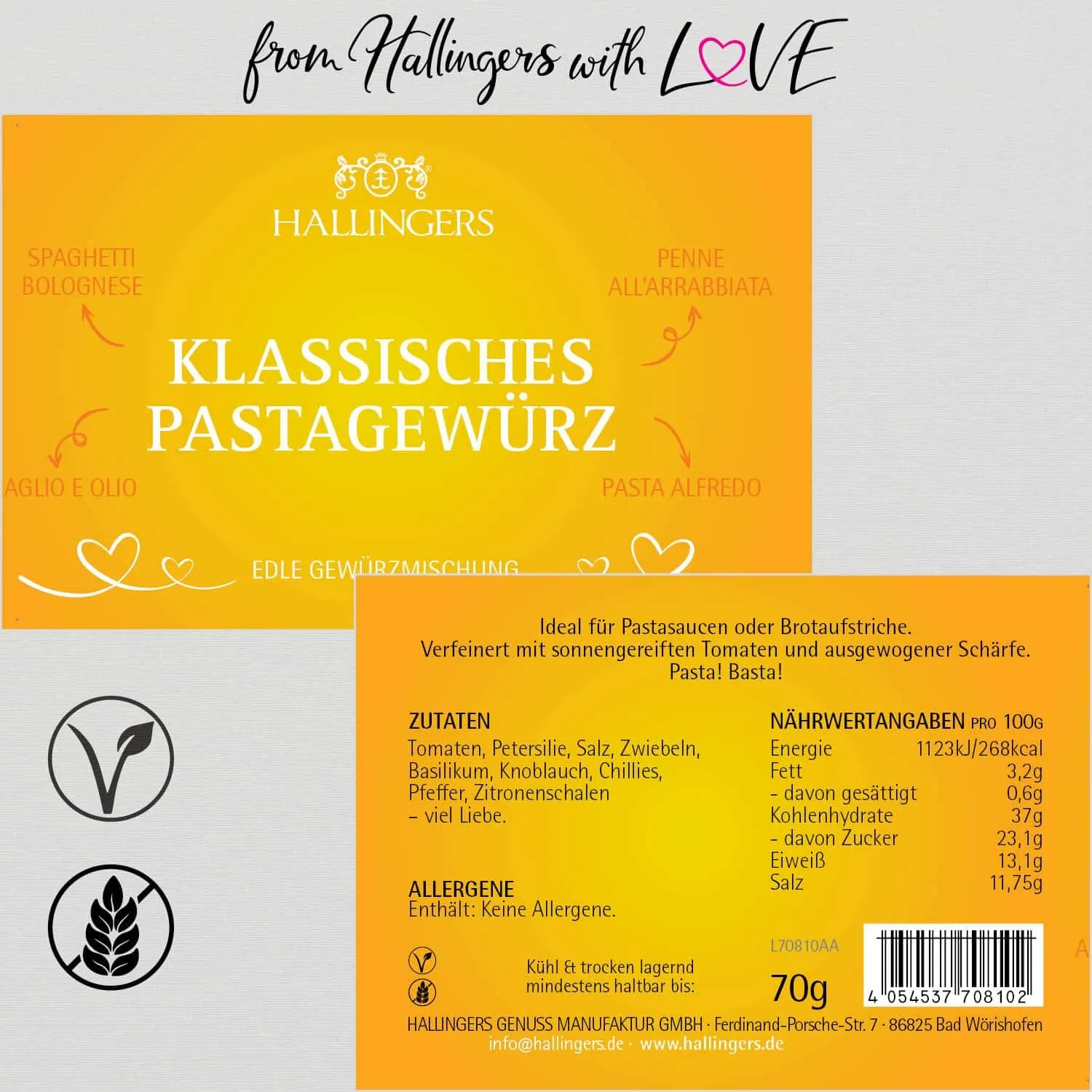 Klassisches Pasta-Gewürz (für Pasta, Brotaufstrich & Saucen) - Gewürzmischung, zum Kochen Geschenkdose