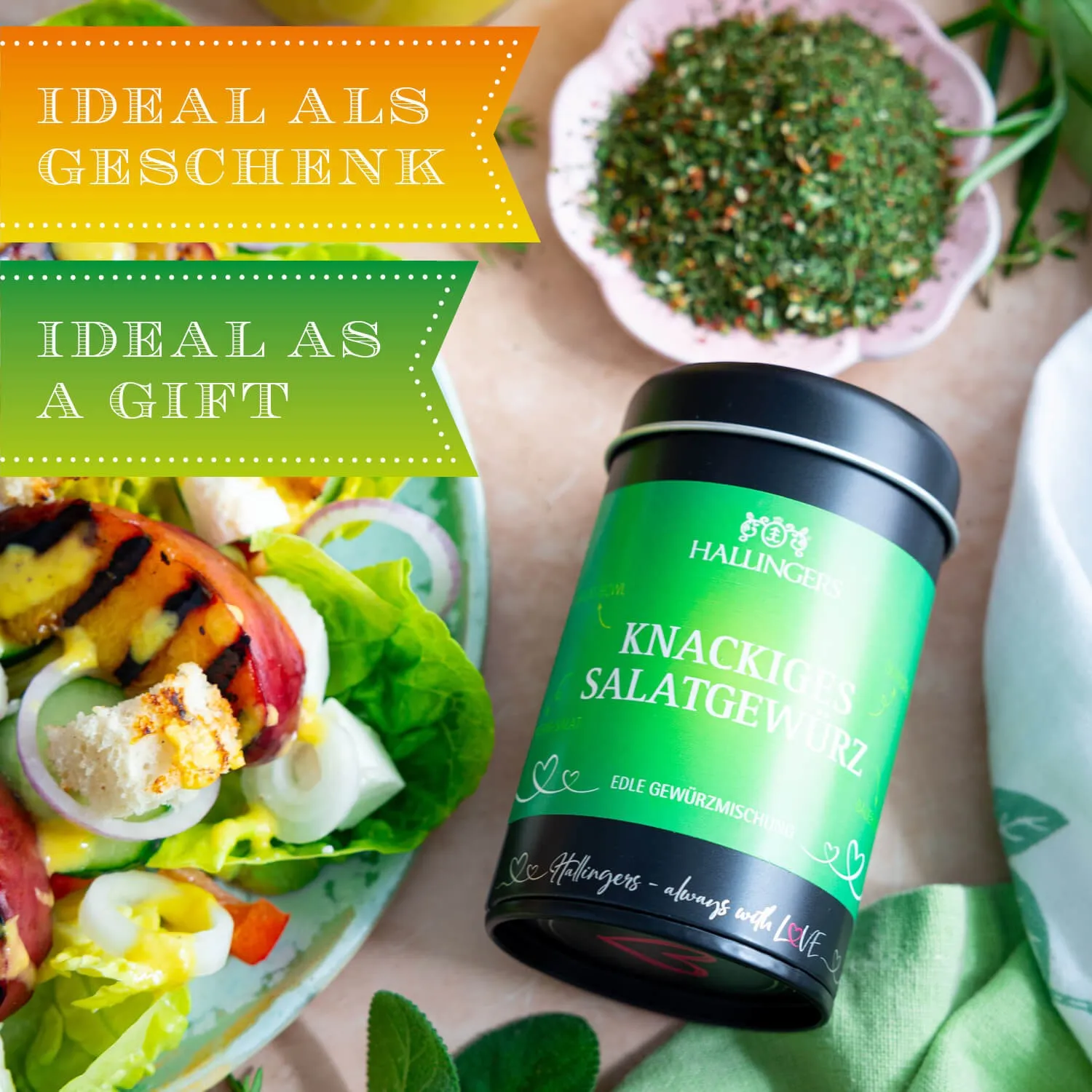 BESONDERS STATT GEWÖHNLICH - Edition \Knackiges Salatgewürz\: Schluss mit Gewürzmischungen, die alle gleich schmecken - Unterschied zeigt sich, wo Qualität, Intensität & ausgewählte Zutaten wichtiger sind als niedrige Produktionskosten