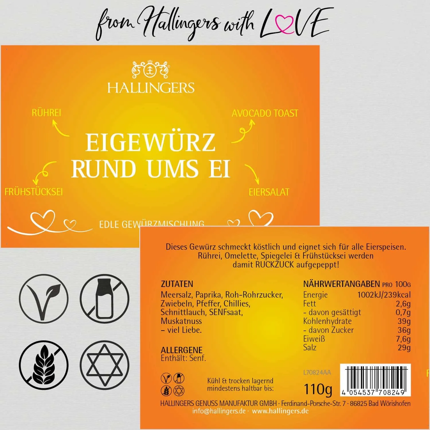 Eigewürz rund ums Ei (für Egg Benedict, Rührei & Omelett) - Gewürzmischung, zum Kochen Geschenkdose