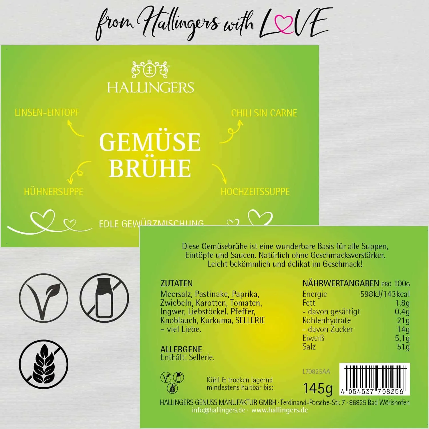Gemüsebrühe (für Suppe, Eintopf & Sauce) - Gewürzmischung, zum Kochen Geschenkdose