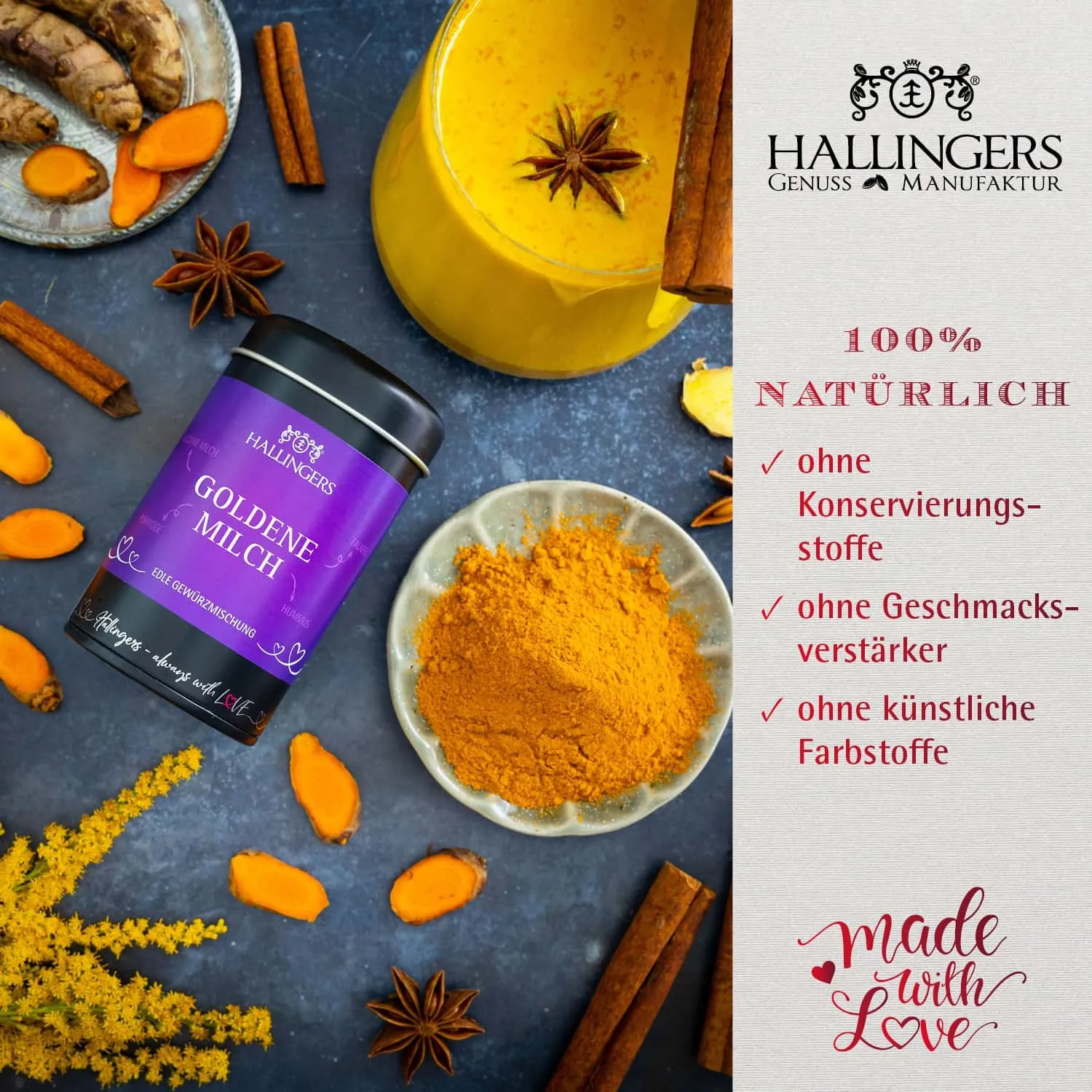 BESONDERS STATT GEWÖHNLICH - Edition \Goldene Milch\: Schluss mit Gewürzmischungen, die alle gleich schmecken - Unterschied zeigt sich, wo Qualität, Intensität & ausgewählte Zutaten wichtiger sind als niedrige Produktionskosten