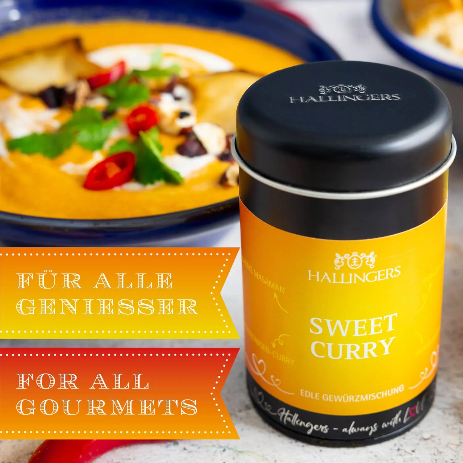 BESONDERS STATT GEWÖHNLICH - Edition \Sweet Curry\: Schluss mit Gewürzmischungen, die alle gleich schmecken - Unterschied zeigt sich, wo Qualität, Intensität & ausgewählte Zutaten wichtiger sind als niedrige Produktionskosten
