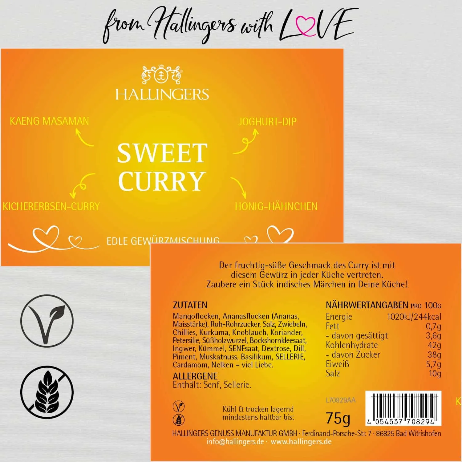 Sweet Curry (für Geflügel süß-scharf, Dips & Reis) - Gewürzmischung, zum Kochen Geschenkdose