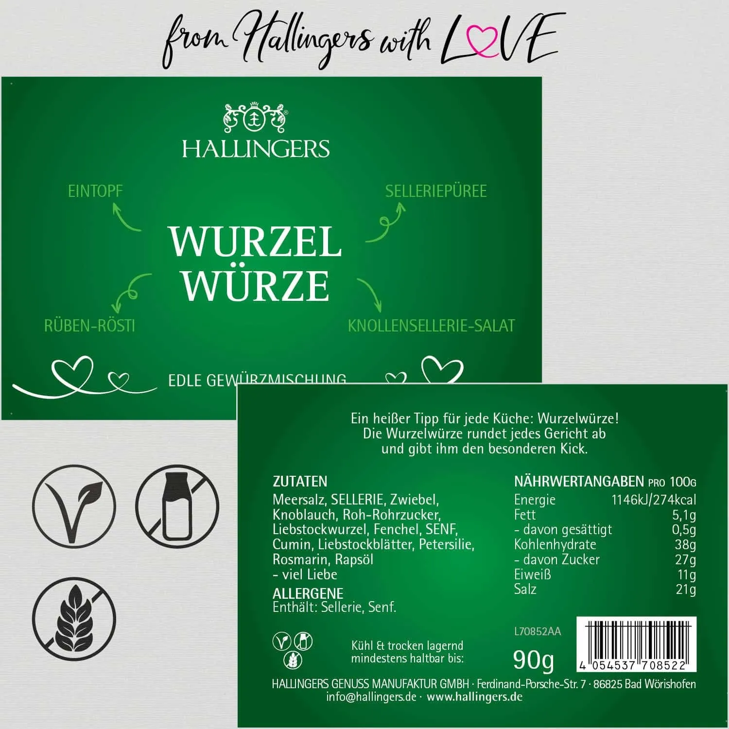Wurzelwürze (für Eintopf, Rüben-Rösti & Sellerie-Püree) - Gewürzmischung, zum Kochen Geschenkdose