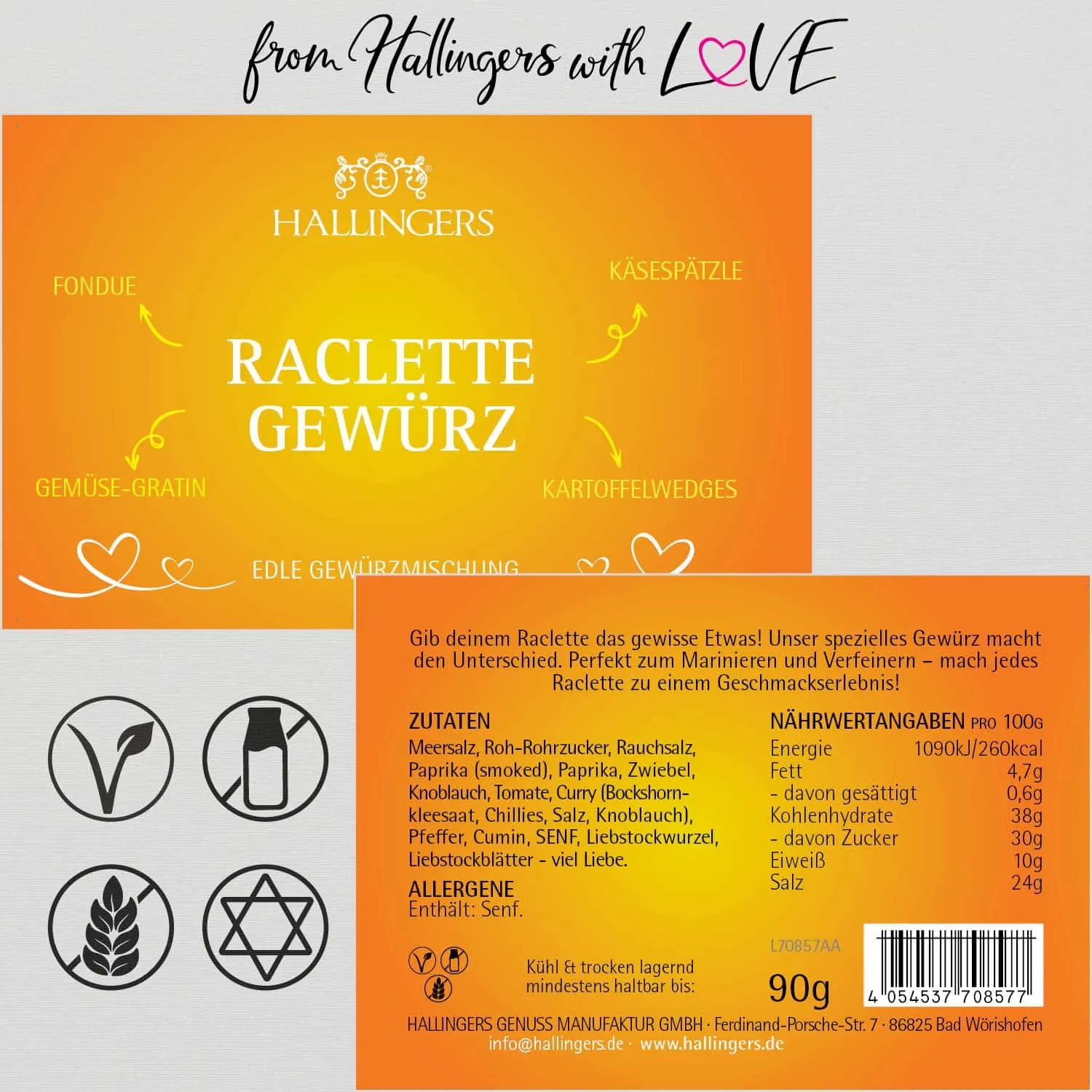Raclette-Gewürz (für Spätzle, Fondue & Kartoffelwedges) - Gewürzmischung, zum Kochen Geschenkdose