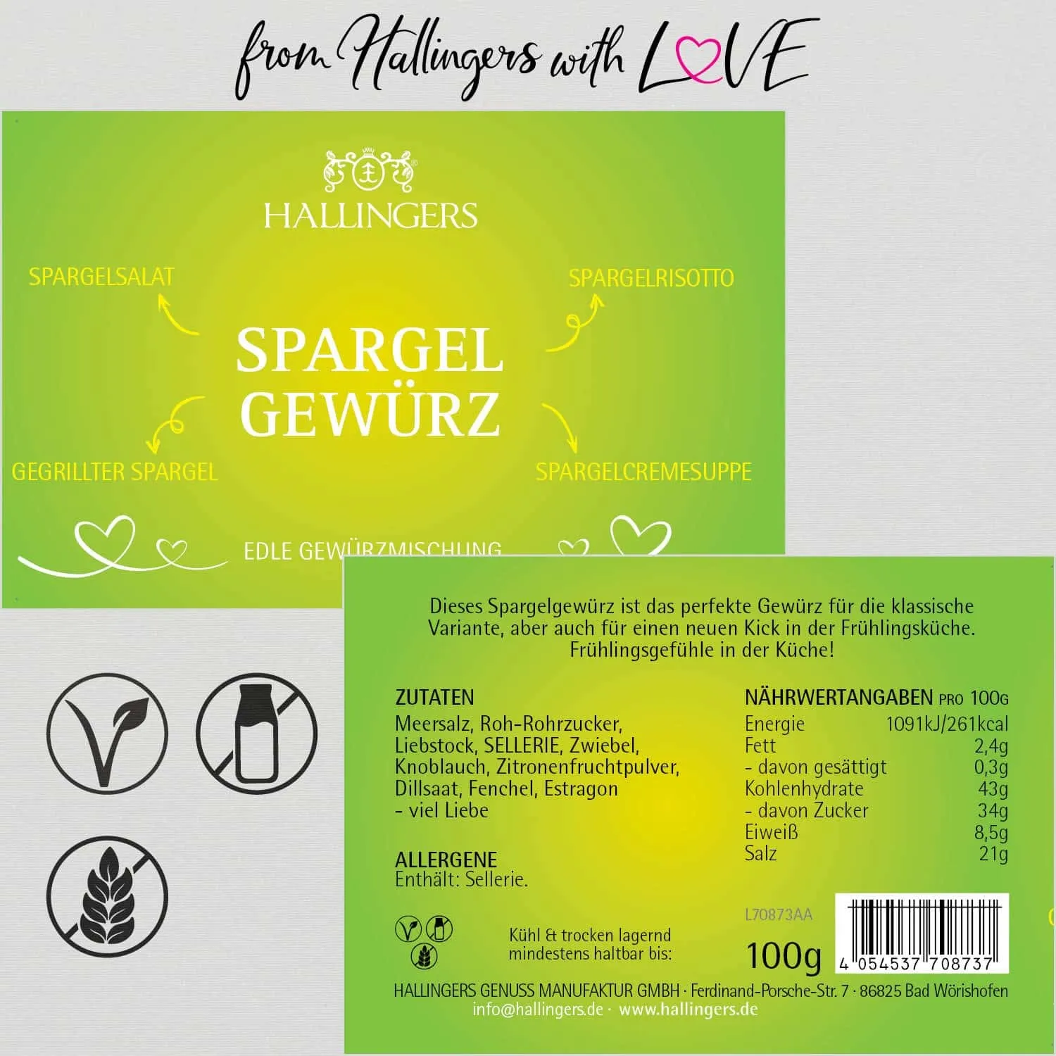 Spargel-Gewürz (für Spargelsalat, Risotto & Spargelcrème) - Gewürzmischung, zum Kochen Geschenkdose