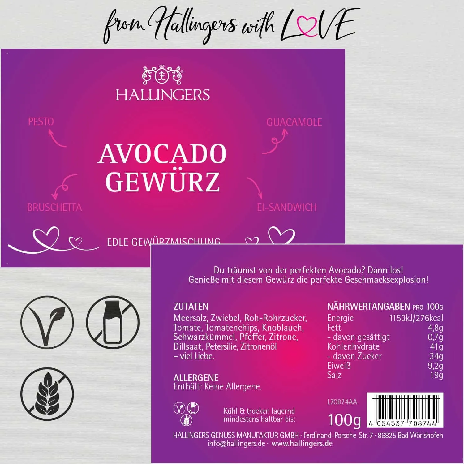 Avocado-Gewürz (für Pesto Bruschetta & Guacamole) - Gewürzmischung, zum Kochen Geschenkdose