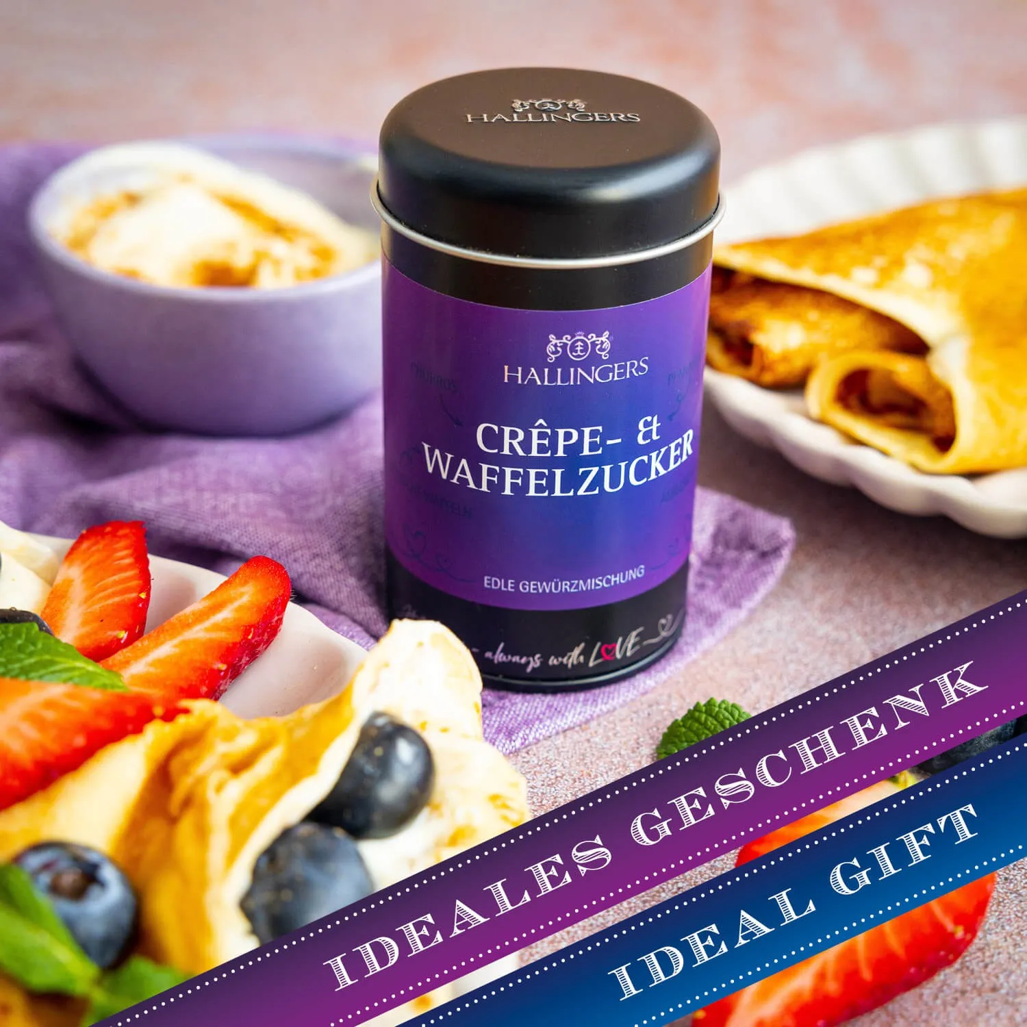 BESONDERS STATT GEWÖHNLICH - Edition \Crêpe- & Waffel-Zucker\: Schluss mit Gewürzmischungen, die alle gleich schmecken - Unterschied zeigt sich, wo Qualität, Intensität & ausgewählte Zutaten wichtiger sind als niedrige Produktionskosten