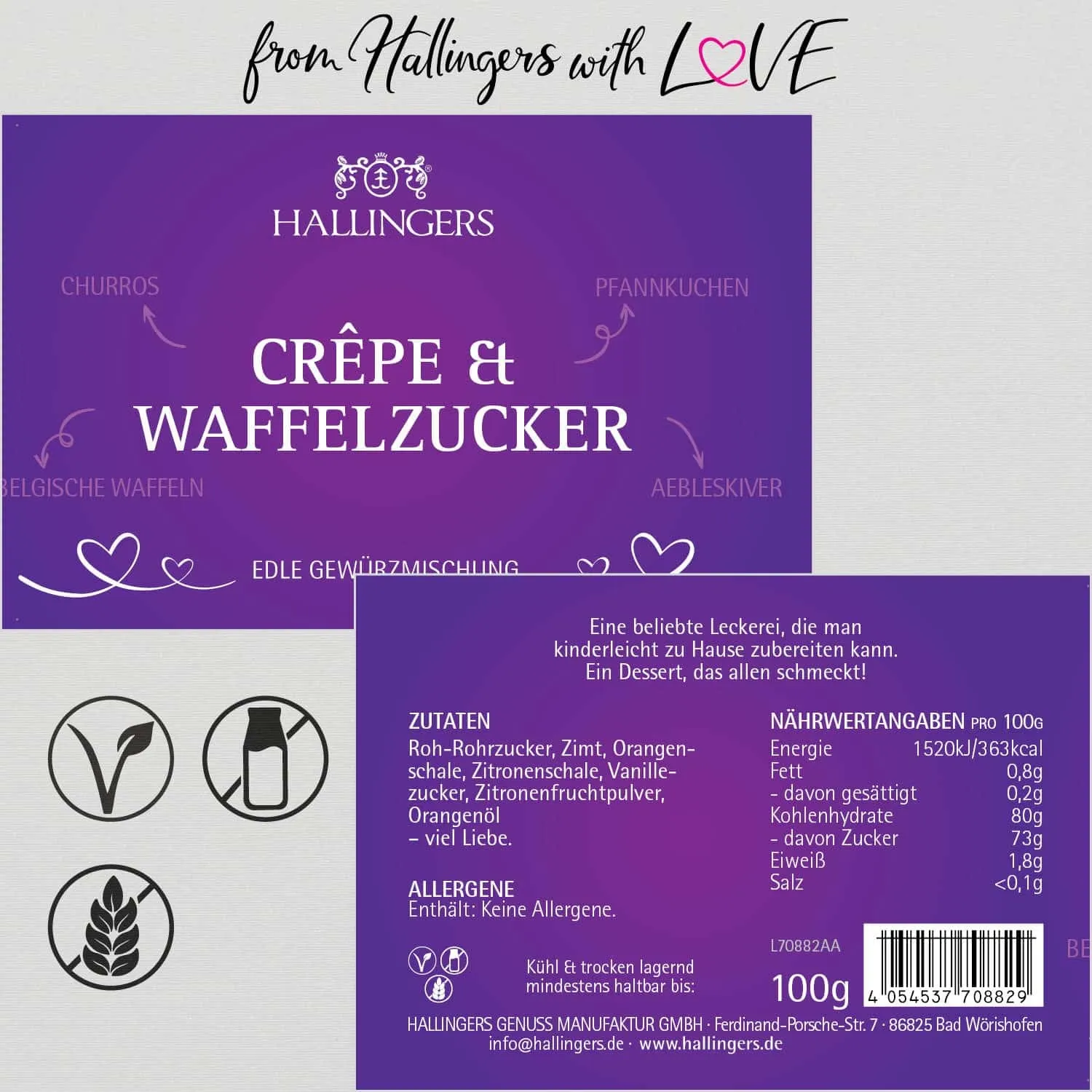Crêpe- & Waffel-Zucker (für Churros, Waffeln & Pancakes) - Gewürzmischung, zum Kochen Geschenkdose